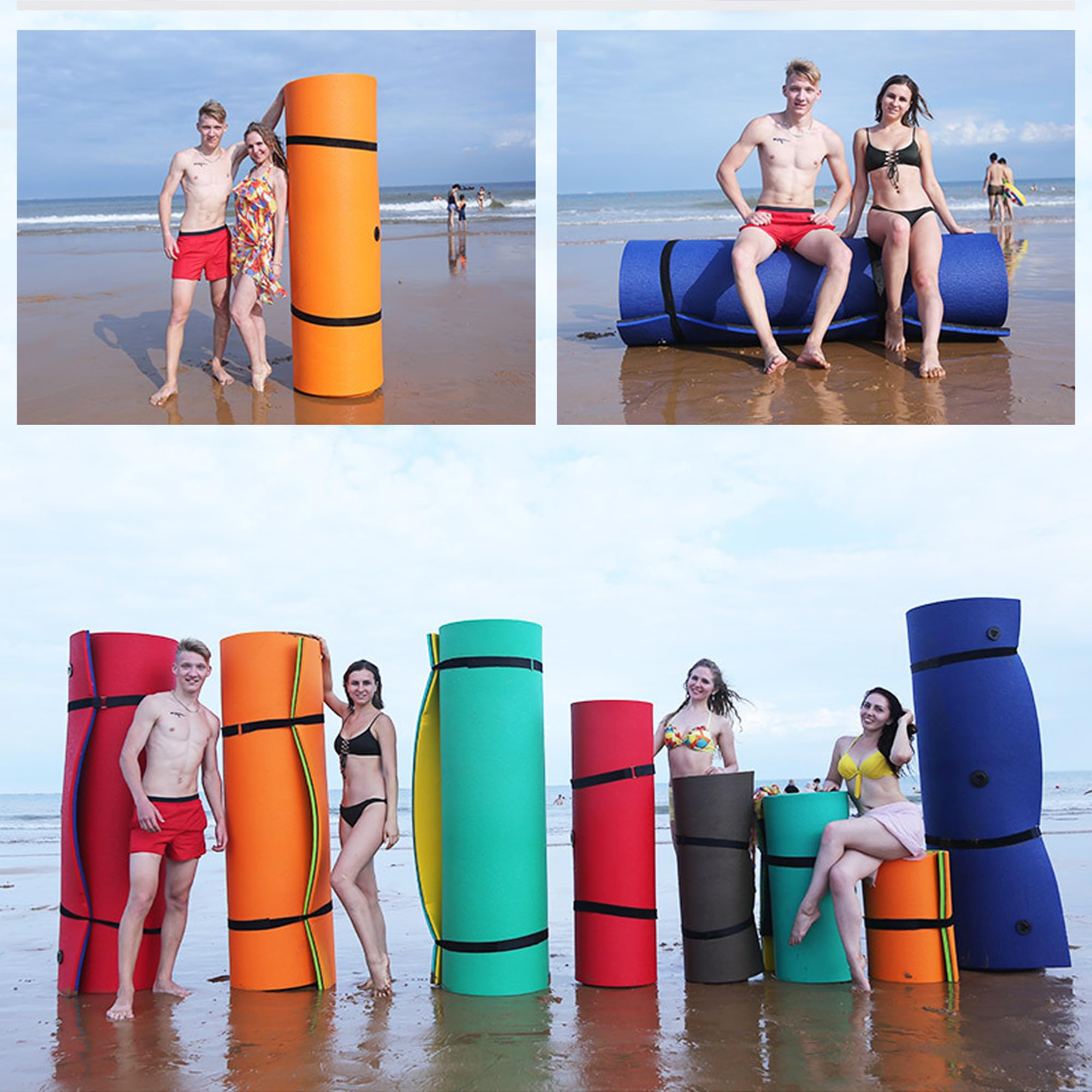 3 Pcs Reusable Floating Water Mat Straps - Heavy Duty Securing Straps for Water Pads & Mats Up to 18 Feet - Durable Storage Accessories for Pool, Lake & Beach Use