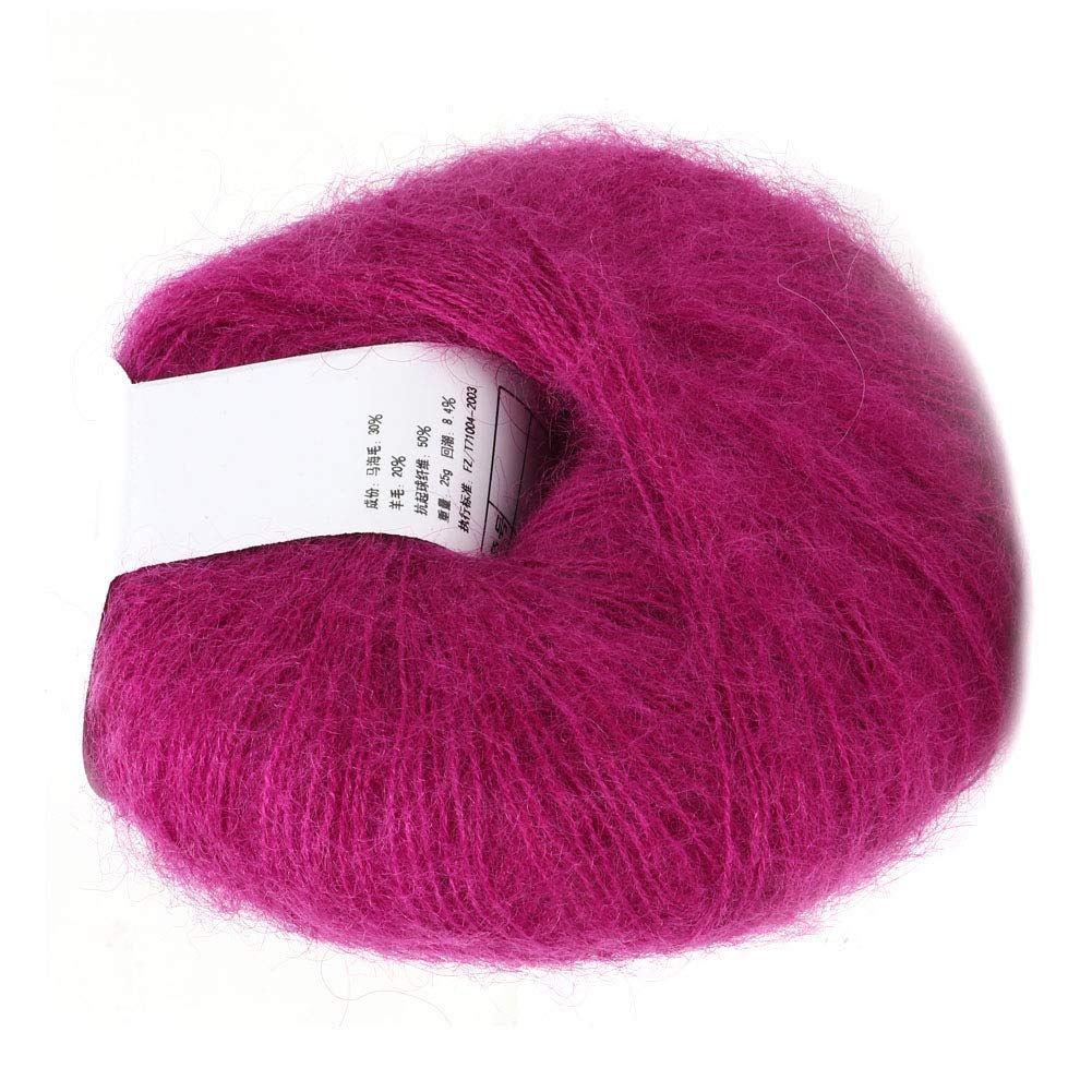 Premium Soft Mohair Angora Wool Yarn for Knitting & Crochet - Dark Red | DIY Handmade Scarves, Sweaters & Baby Blankets | Luxurious Crafting Material for Cozy Winter Projects