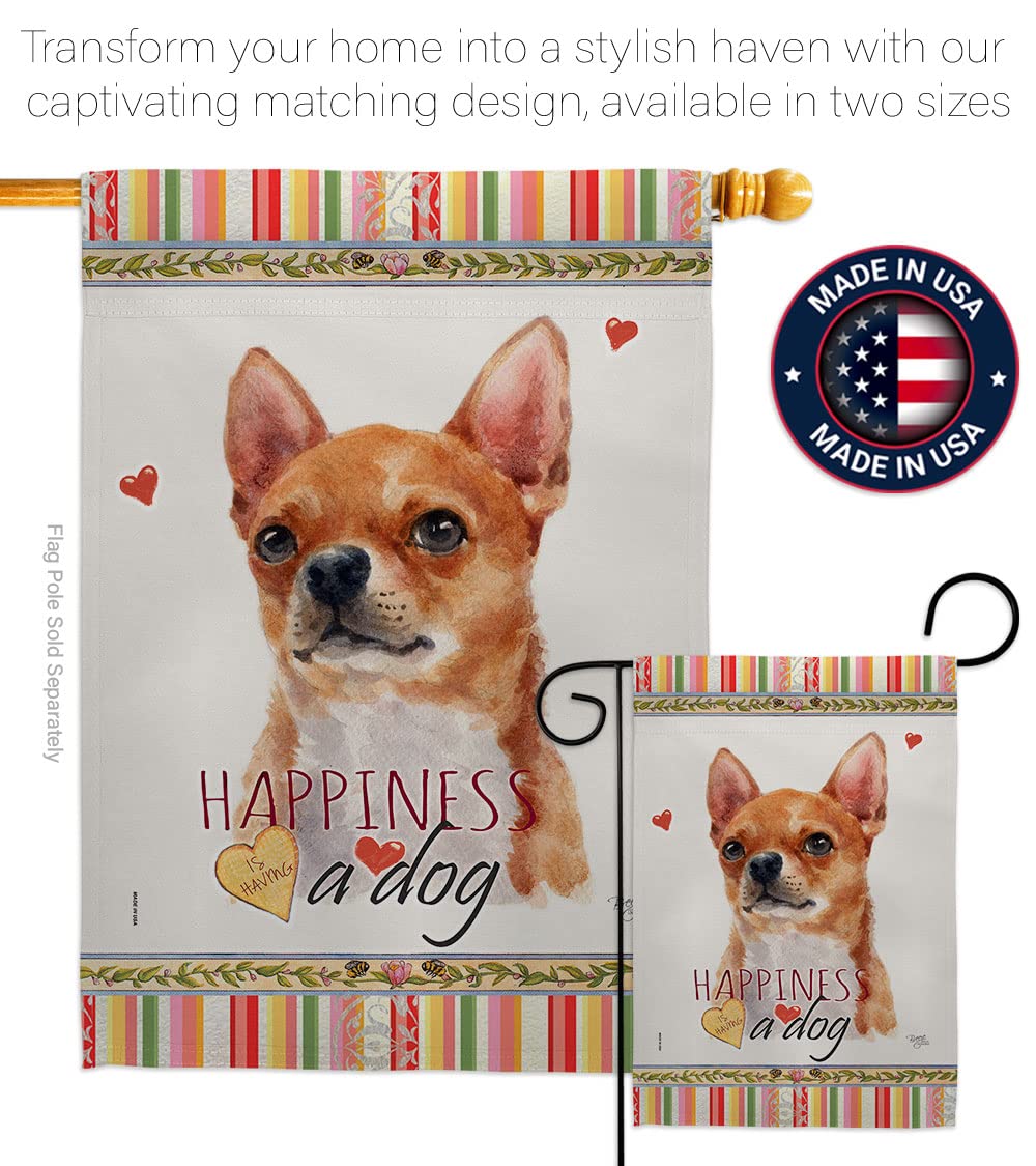 Chihuahua Garden Flag Set with Stand - Double-Sided Dog Decor for Yard & Home
