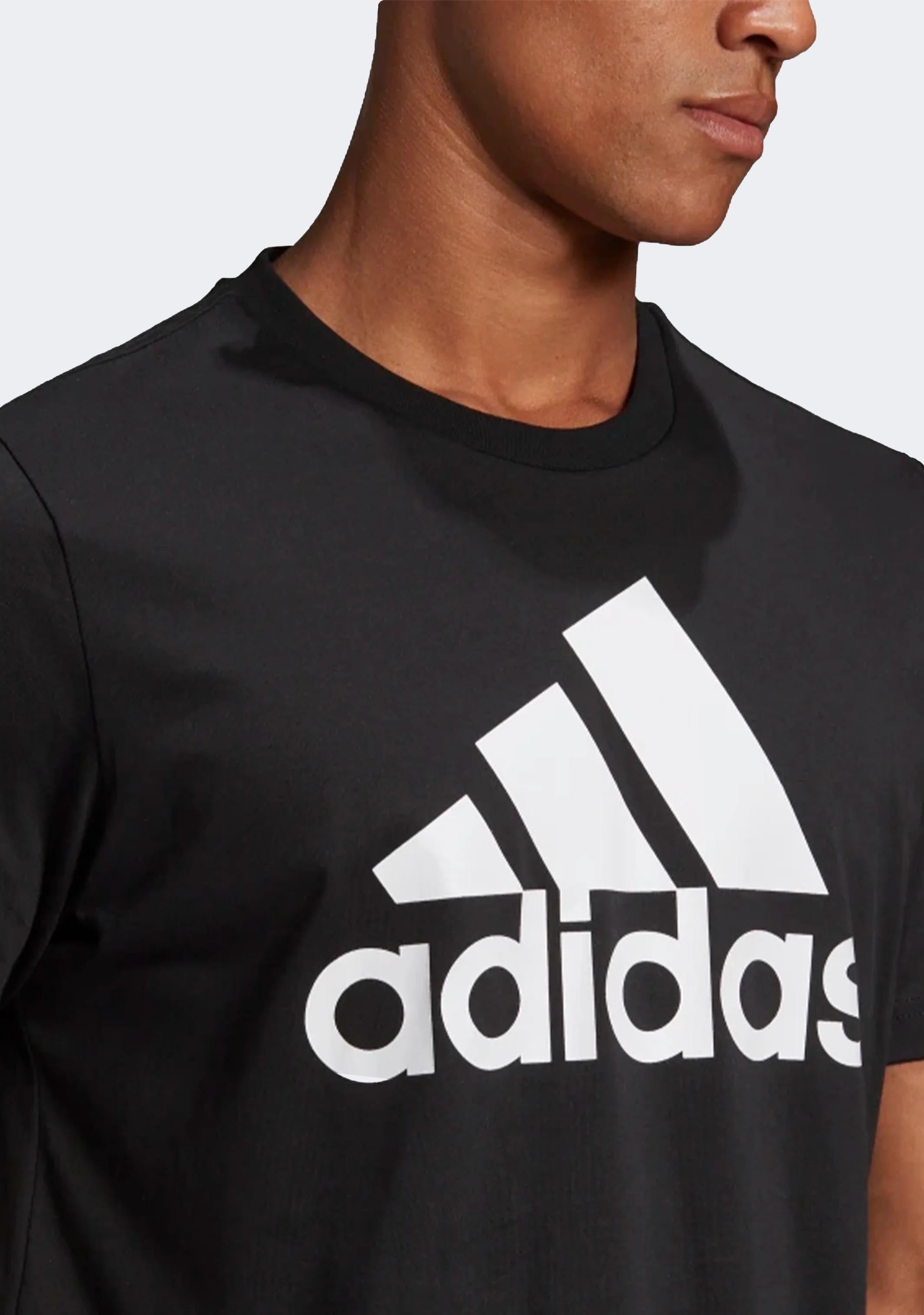 Adidas Men's Essentials Big Logo T-Shirt - Soft Cotton Jersey Tee for Casual Wear, Gym & Everyday Comfort - Black