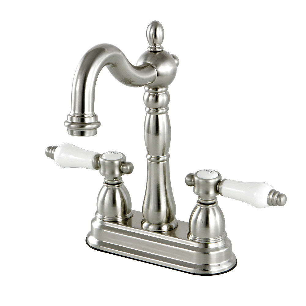 Kingston Brass KB1491BPL Bel Air Two Handle Bar Faucet - Premium Brass Kitchen Sink Faucet with Dual Handles for Home & Commercial Use - Perfect for Bars, Restaurants, and Modern Kitchens