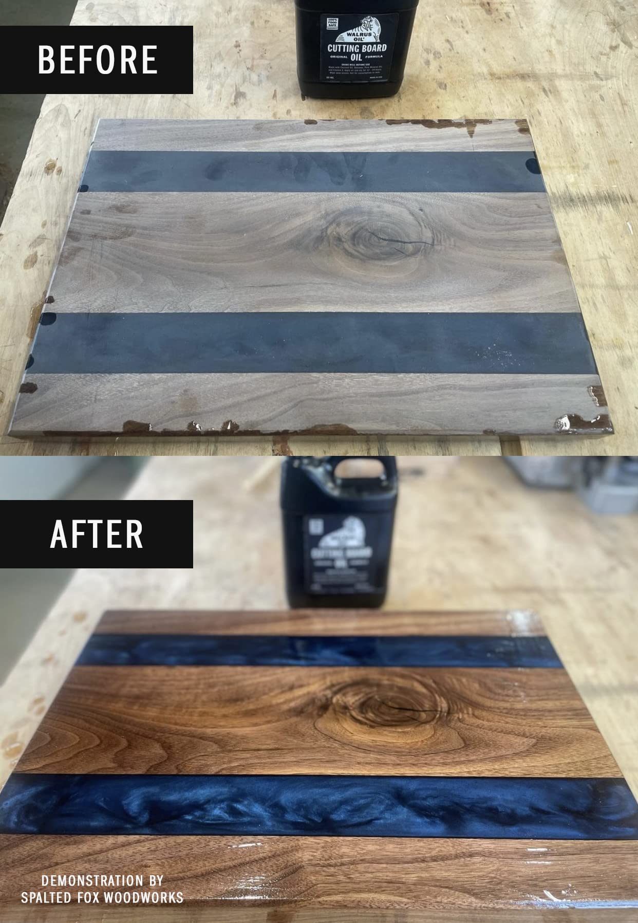 Premium WALRUS OIL - Food-Safe Cutting Board Oil & Wood Butcher Block Conditioner, 128 oz (1 Gallon) Jug - Natural Wood Finish & Protection for Kitchen Countertops, Charcuterie Boards & Wooden Utensils