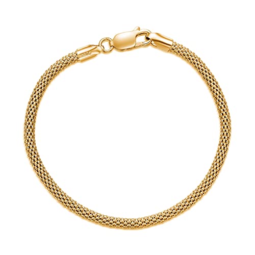 Mesh chain Anklet-2.8 mm Gold Plated