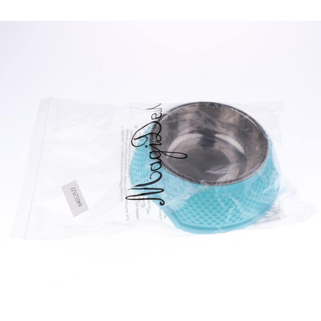 Non-Slip Stainless Steel Pet Bowl for Dogs & Cats - Sky Blue Feeder & Water Dish for Anti-Tip Mess-Free Feeding at Home or Travel