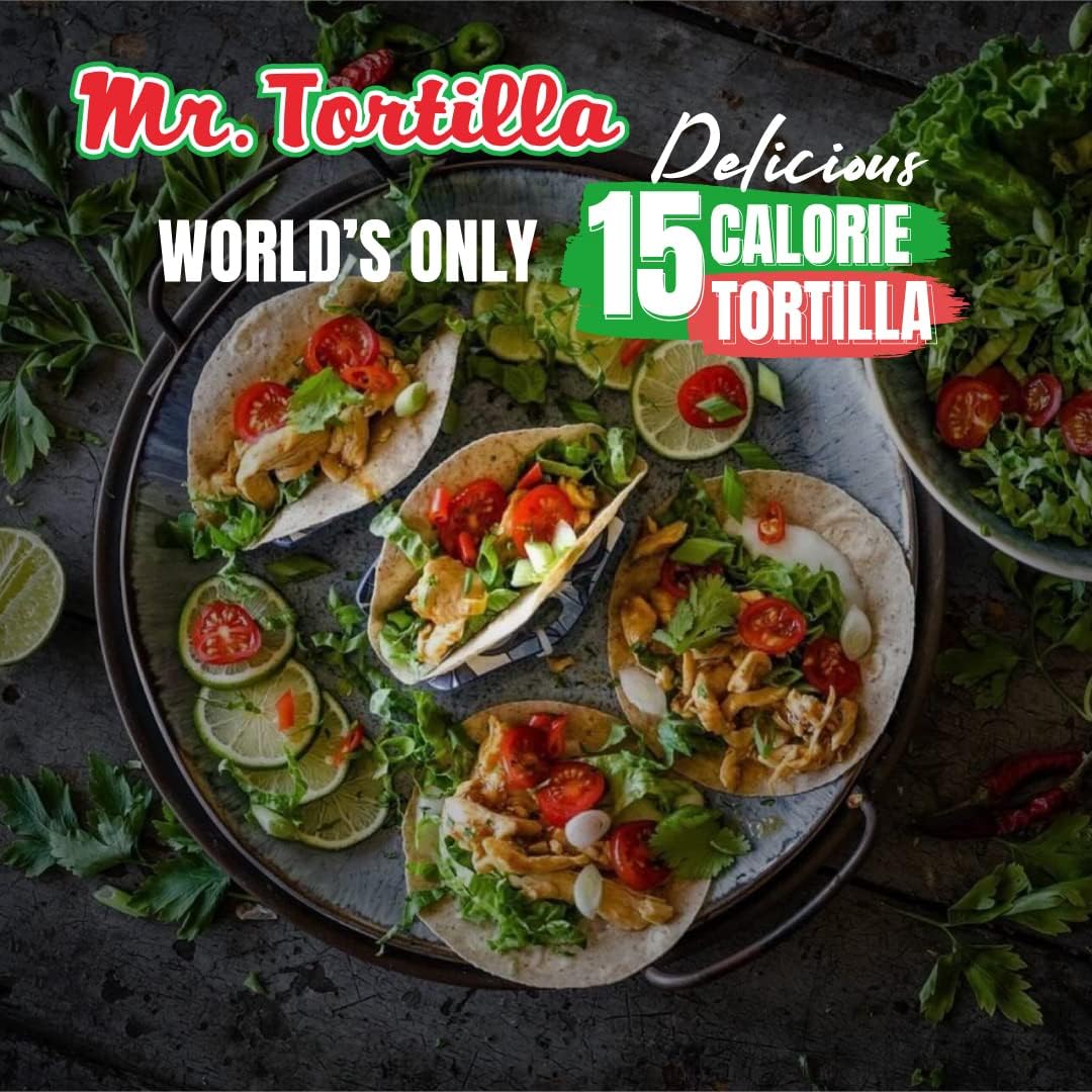 Mr. Tortilla Low Carb Multigrain Tortilla Wraps - Keto Friendly with Avocado Oil - Street Taco Size (36 Pack) - Only 1 Net Carb & Low Calorie - Perfect for Keto Diet, Meal Prep & Healthy Snacks