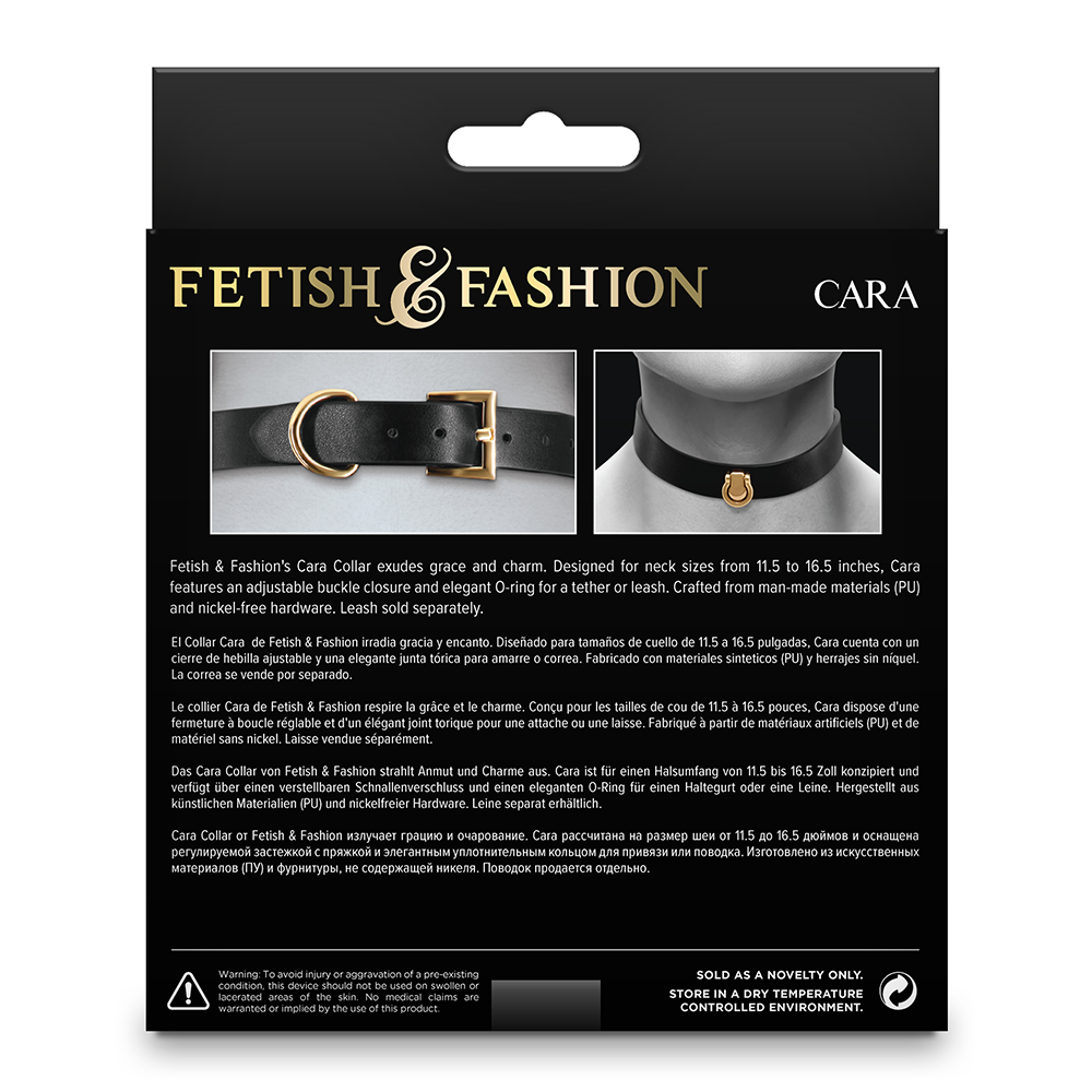 Fetish & Fashion Cara Faux Leather Horseshoe Day Collar - Stylish BDSM Accessory for Everyday Wear, Cosplay, and Gothic Fashion