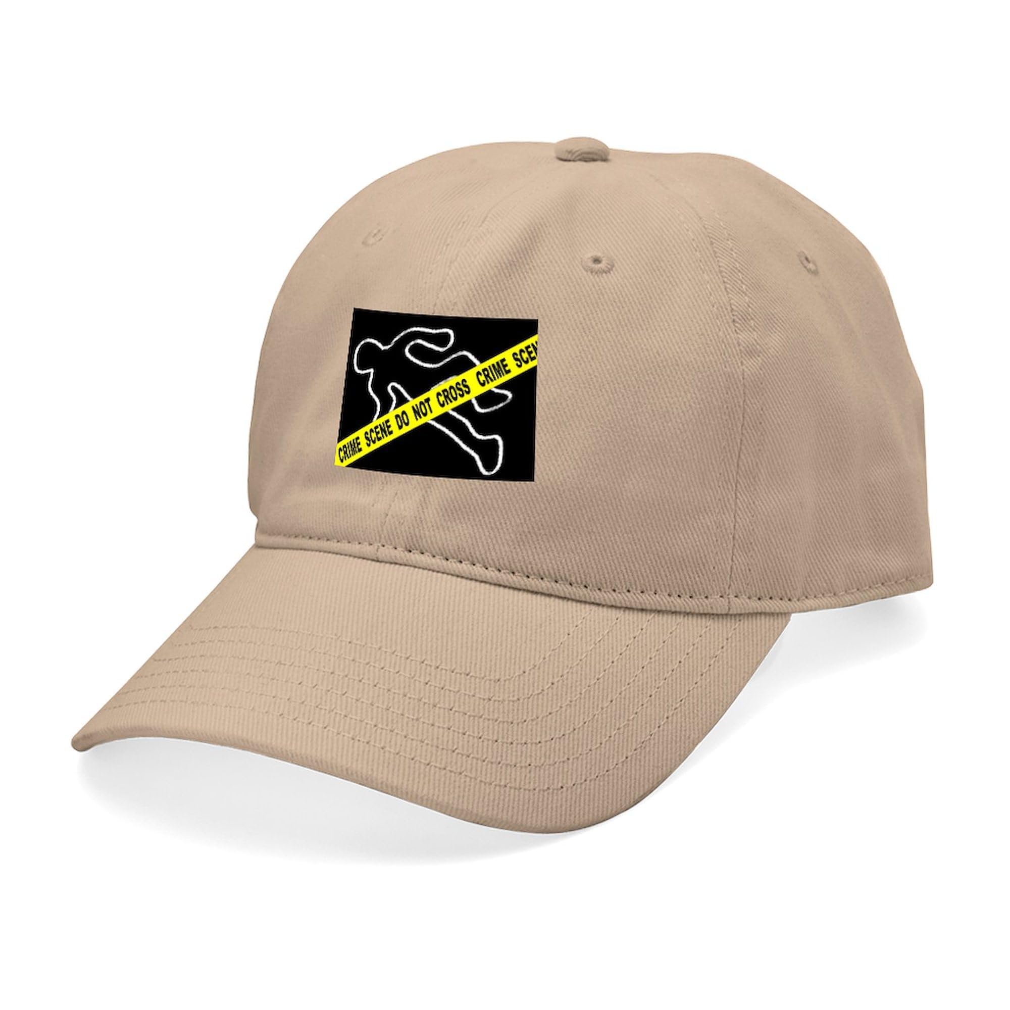 Crime Scene Chalk Outline Adjustable Baseball Cap - Funny Novelty Hat for Police, Detective, CSI Fans - Perfect for Halloween, Costume Parties & Gag Gifts