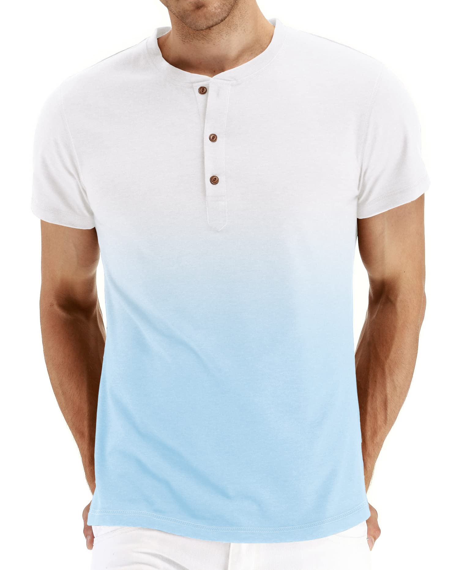 NITAGUT Men's Casual Henley T-Shirt - Short & Long Sleeve Button Placket Shirt for Everyday Wear, Work & Outdoor Activities