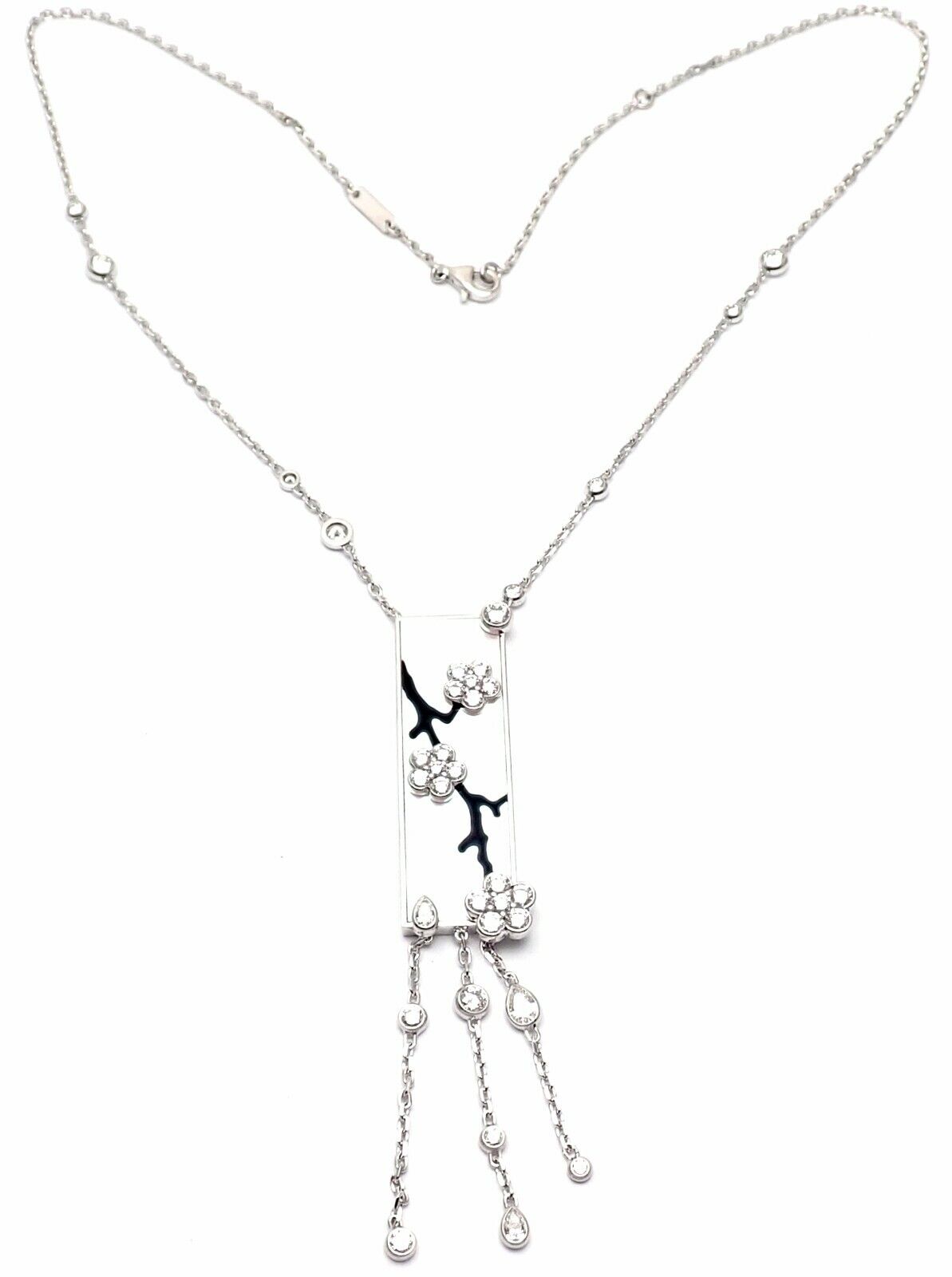 Authentic Van Cleef & Arpels Miroir Des Eaux 18k Gold Diamond Mother of Pearl Necklace - Luxury Jewelry Gift for Women, Perfect for Weddings & Special Occasions