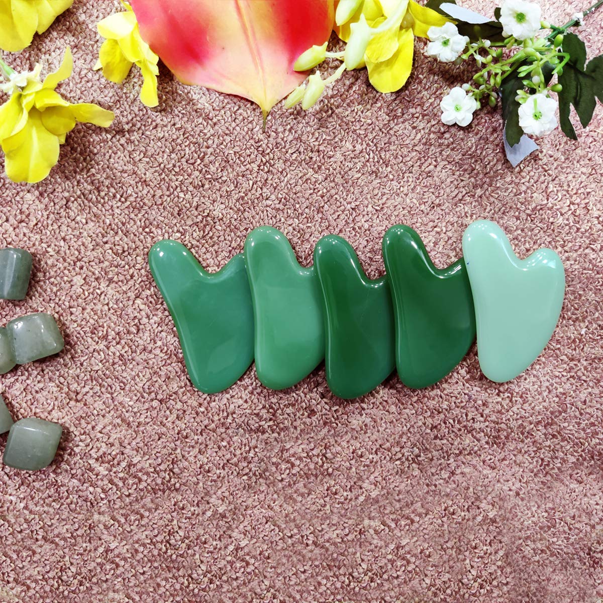 Premium Jade Gua Sha Tool for Face & Body - Natural Stone Gua Sha Board for SPA, Acupuncture Therapy & Trigger Point Relief - Facial Massager & Skin Care Roller for Glowing Skin - Perfect for Home Spa, Self-Care & Relaxation Therapy
