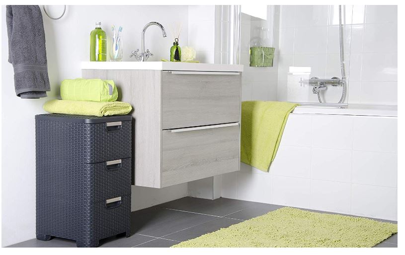 Rattan Style 3-Drawer Storage Cabinet - Natural Woven Wicker Dresser for Bedroom, Living Room & Office Organization