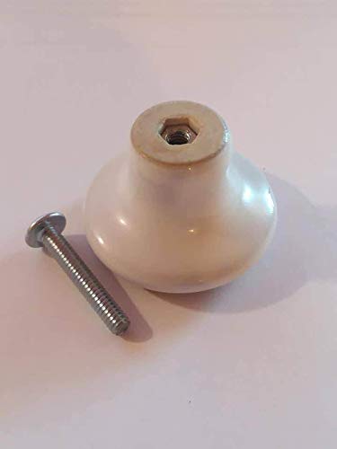 White Spider Cactus Knob - Glossy Ceramic Drawer Pulls for Dresser & Cabinets - Unique Kitchen & Bathroom Hardware for Home Decor