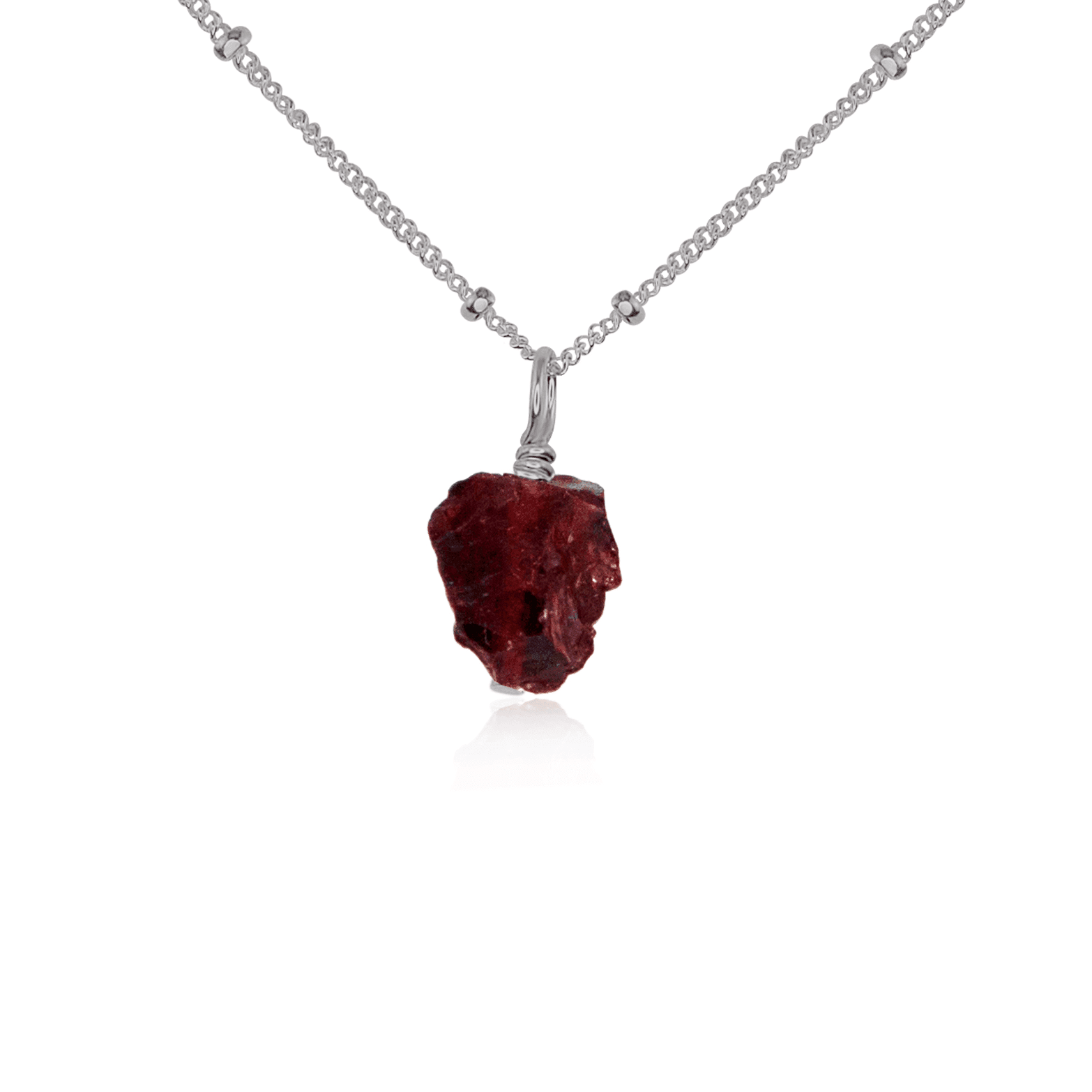 Natural Tiny Raw Garnet Pendant Necklace for Women - Bohemian Crystal Jewelry Gift for Birthday, Valentine's Day | Perfect for Layering, Everyday Wear & Special Occasions