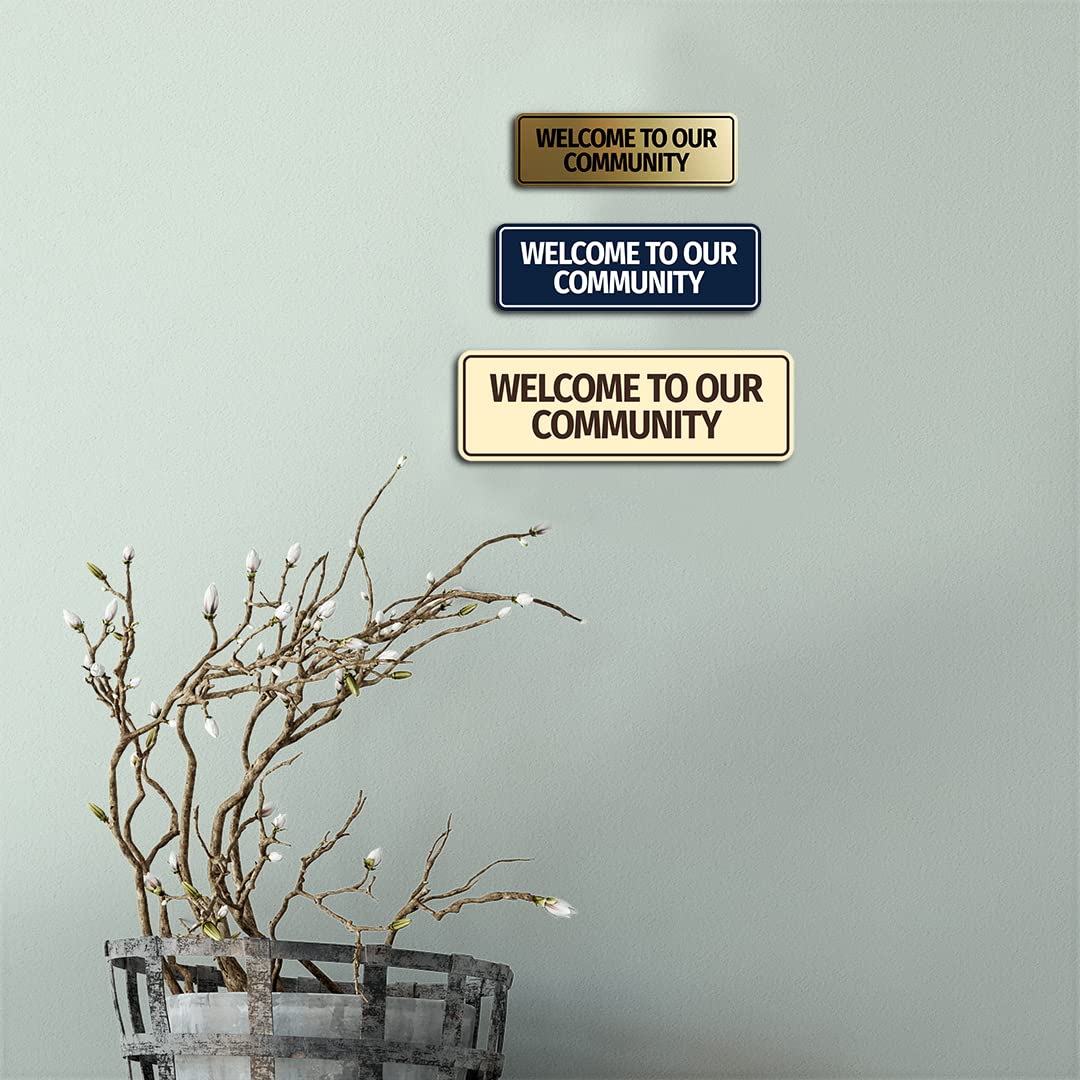 Large Red Welcome to Our Community Sign - Perfect for Neighborhoods, Schools & Events - Standard Size