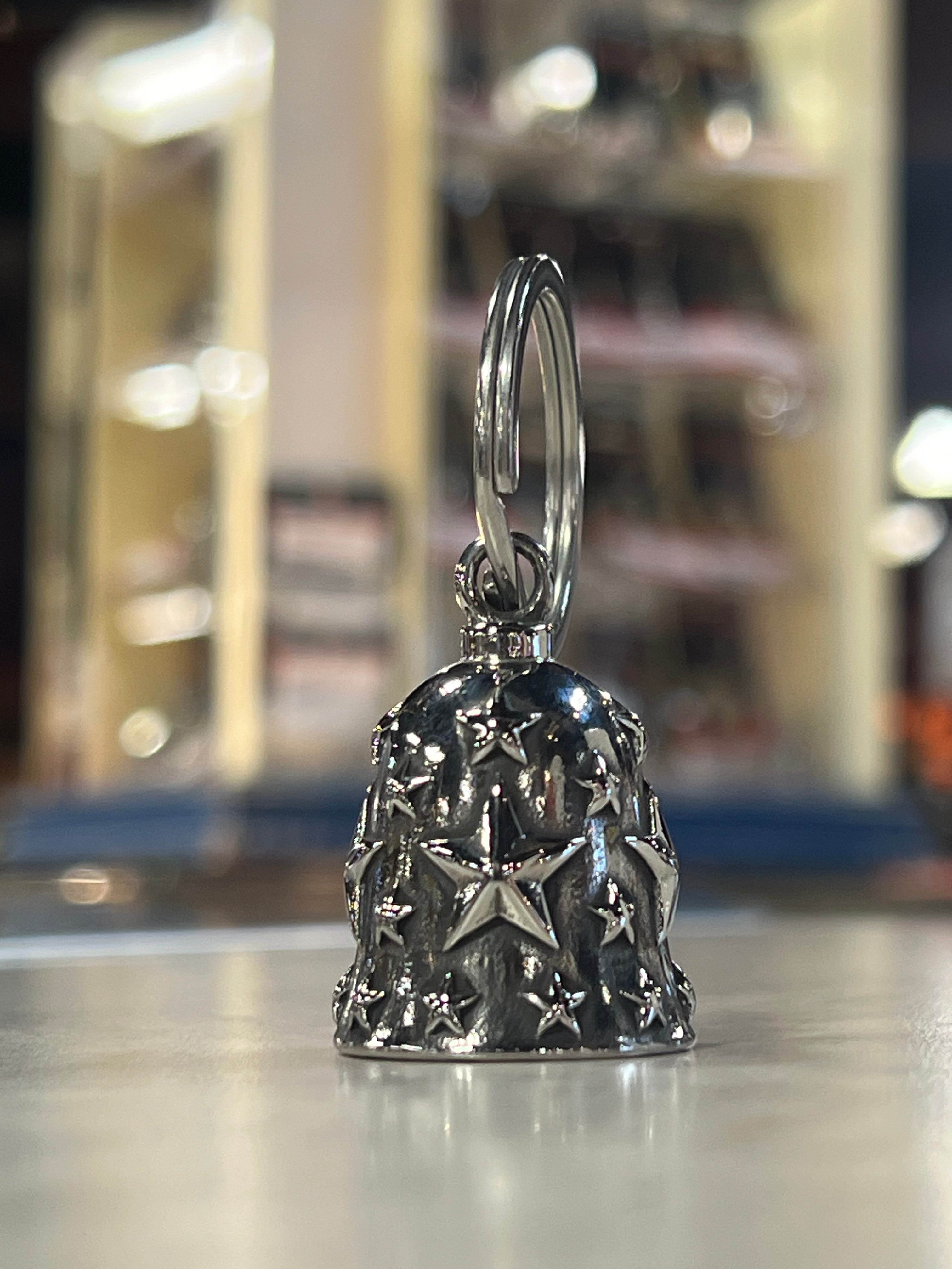 Lucky Motorcycle Bell with Stars Design - Guardian Bell for Bikers, Perfect for Harley, Honda, Yamaha & Cruiser Motorcycles - Ride Safe & Stylish