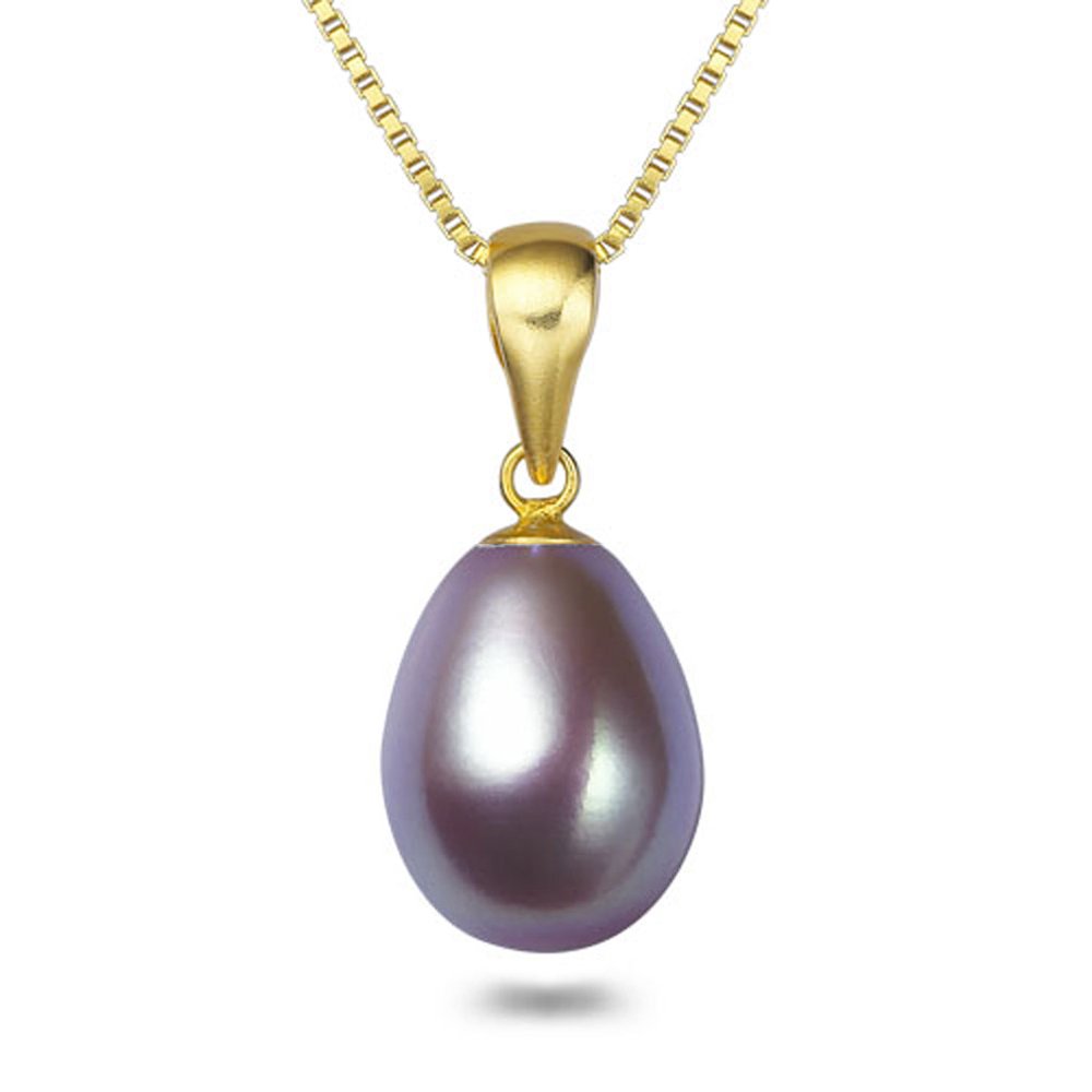 Lavender Pearl Pendant Necklace for Women - 16-18 Inch Silver Jewelry for Elegant Occasions
