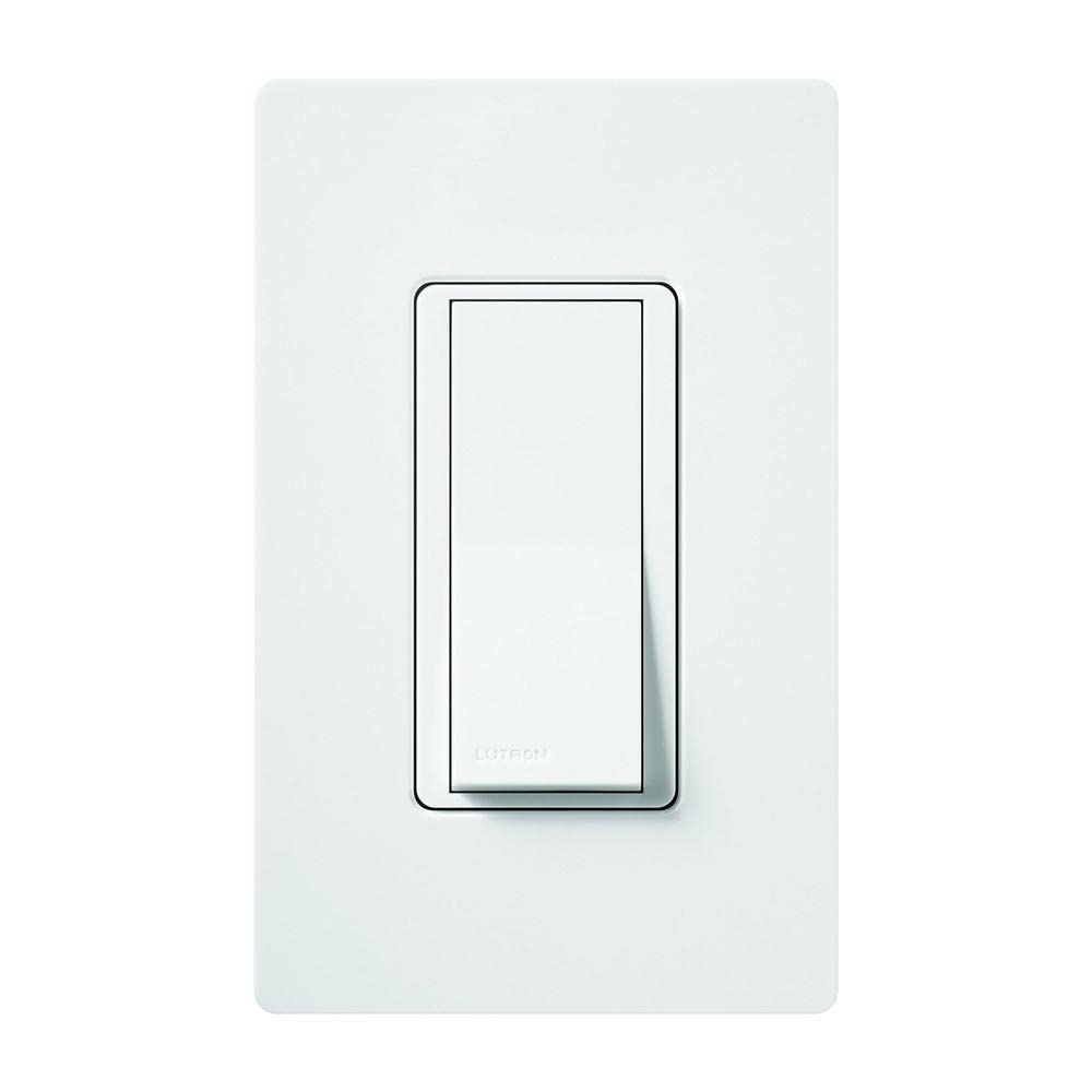 Lutron Claro 15 Amp Single-Pole Rocker Light Switch with Locator Light, CA-1PSNL-WH, White - Perfect for Bedrooms, Hallways, and Staircases