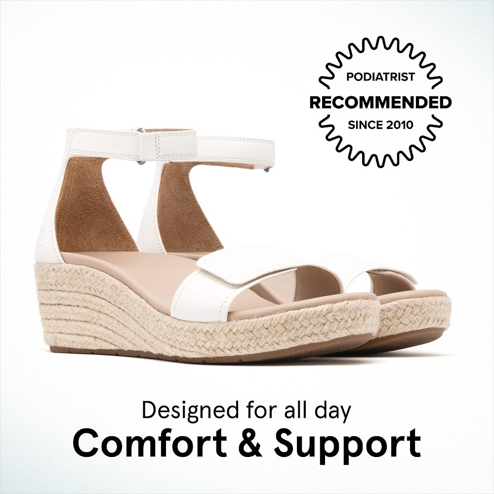 ABEO Riviera Women's Ankle Sandals with Arch Support & Built-In Orthotic Insole - Comfortable Wedge Sandals for Walking, Travel & Summer Outfits