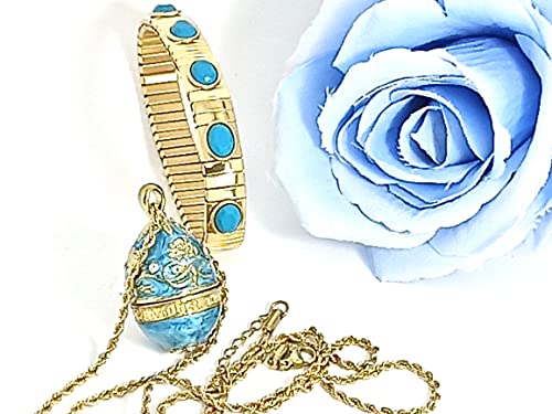 something blue faberge jewelry set