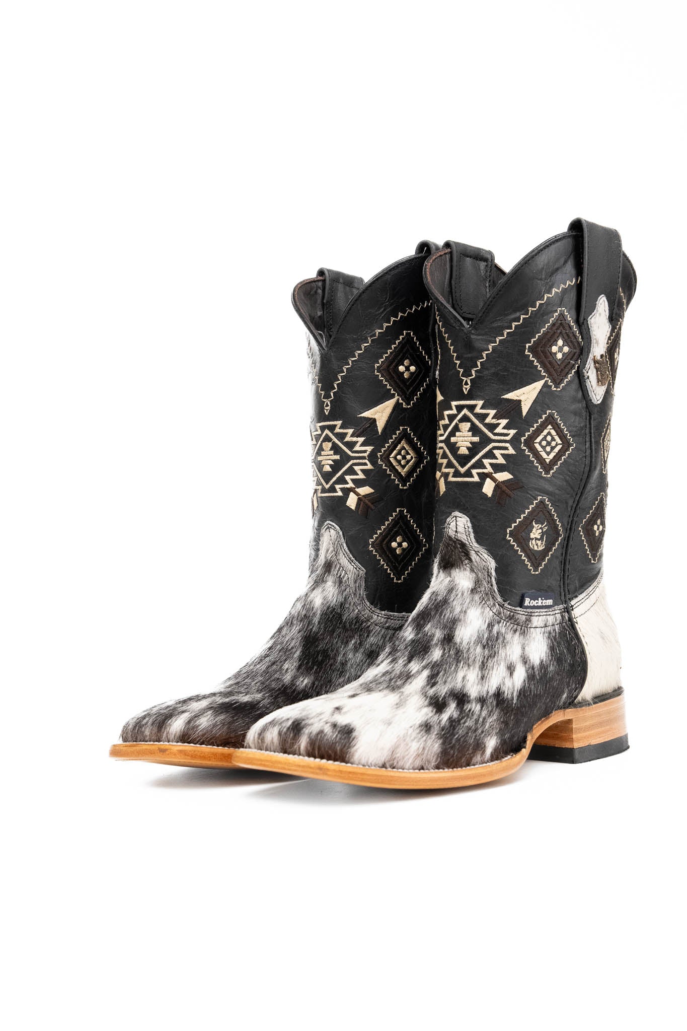 Authentic Men's Cowhide Square Toe Cowboy Boots - Size 9 Western Boots for Rodeo, Country Dancing & Outdoor Adventures (Style NM78)