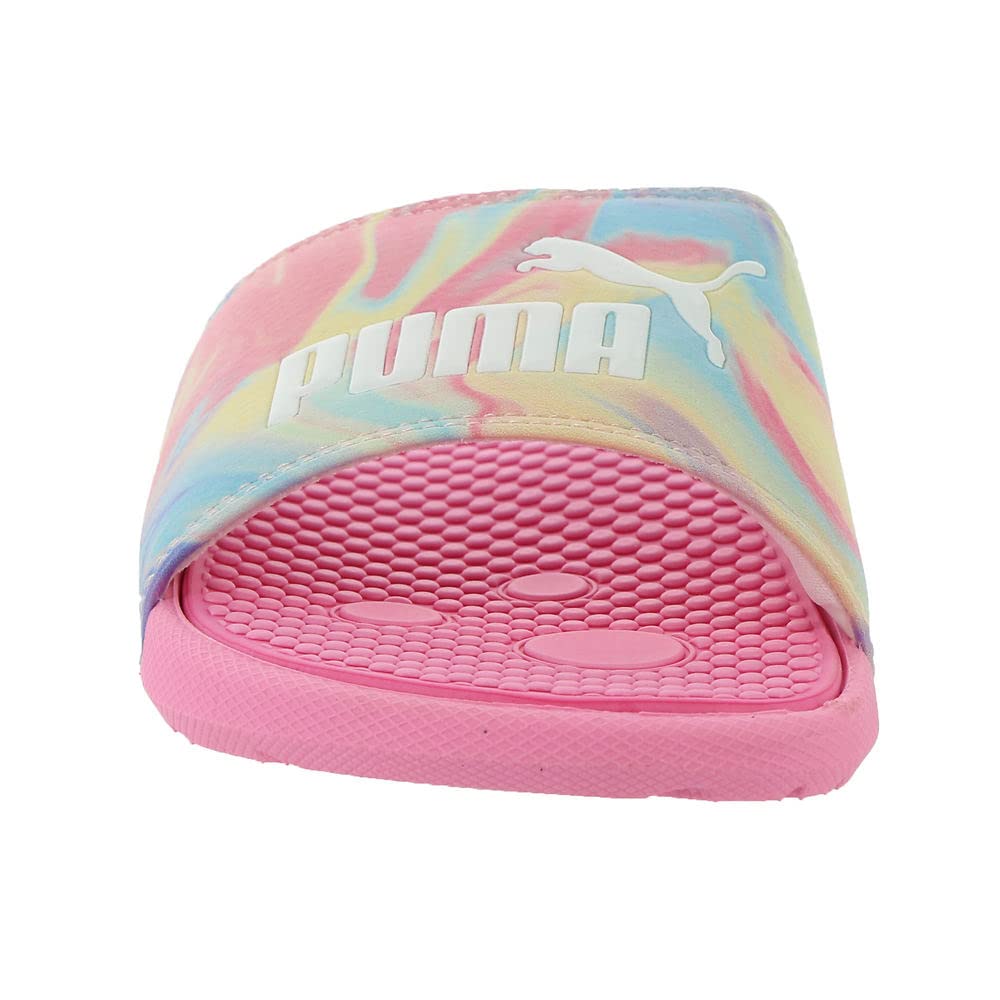 PUMA Cool Cat Ice Cream Swirl Sneakers for Big Kids - Pink Glimmer, Elektro Purple, Island Paradise & Puma White | Size 7 | Comfortable & Stylish for School, Play & Everyday Wear