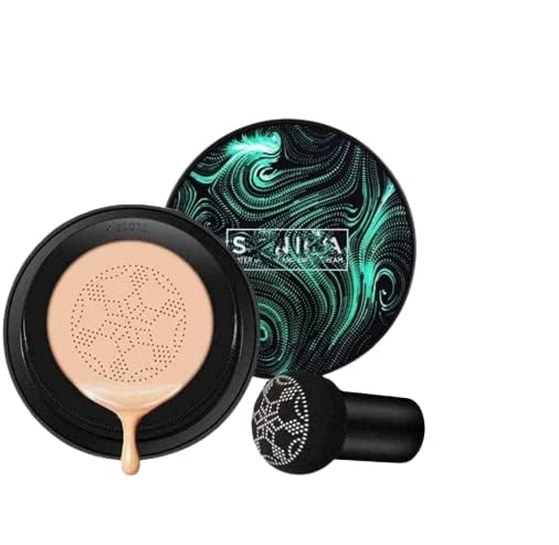 LANELLIE Air Cushion BB Cream - Full Coverage Waterproof Foundation with Concealer for Acne, Pimples & Dark Spots | Mushroom Sponge Applicator | Perfect for Daily Makeup & On-The-Go Touch Ups