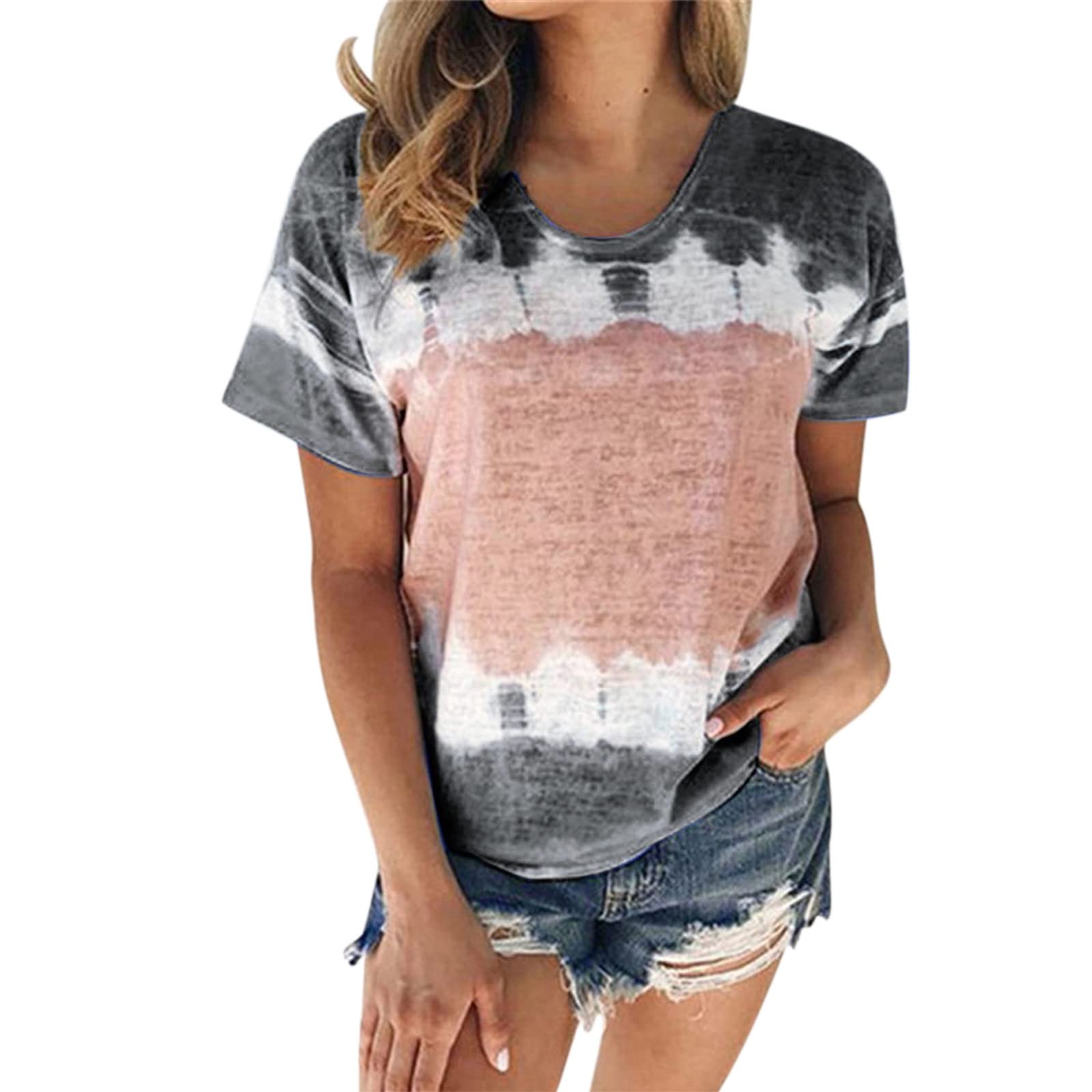 Trendy Women's Printed Short Sleeve T-Shirt - Cute Summer Blouse for Casual Wear & Going Out | Loose Fit Comfortable Top for Beach, Party, and Daily Outfits