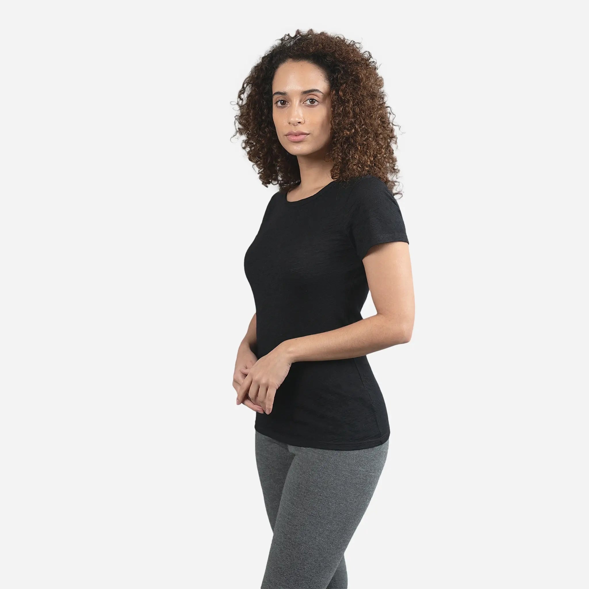 Ultralight Women's Alpaca Wool T-Shirt - 160 GSM Soft Crew Neck Tee for Travel, Hiking & Everyday Comfort