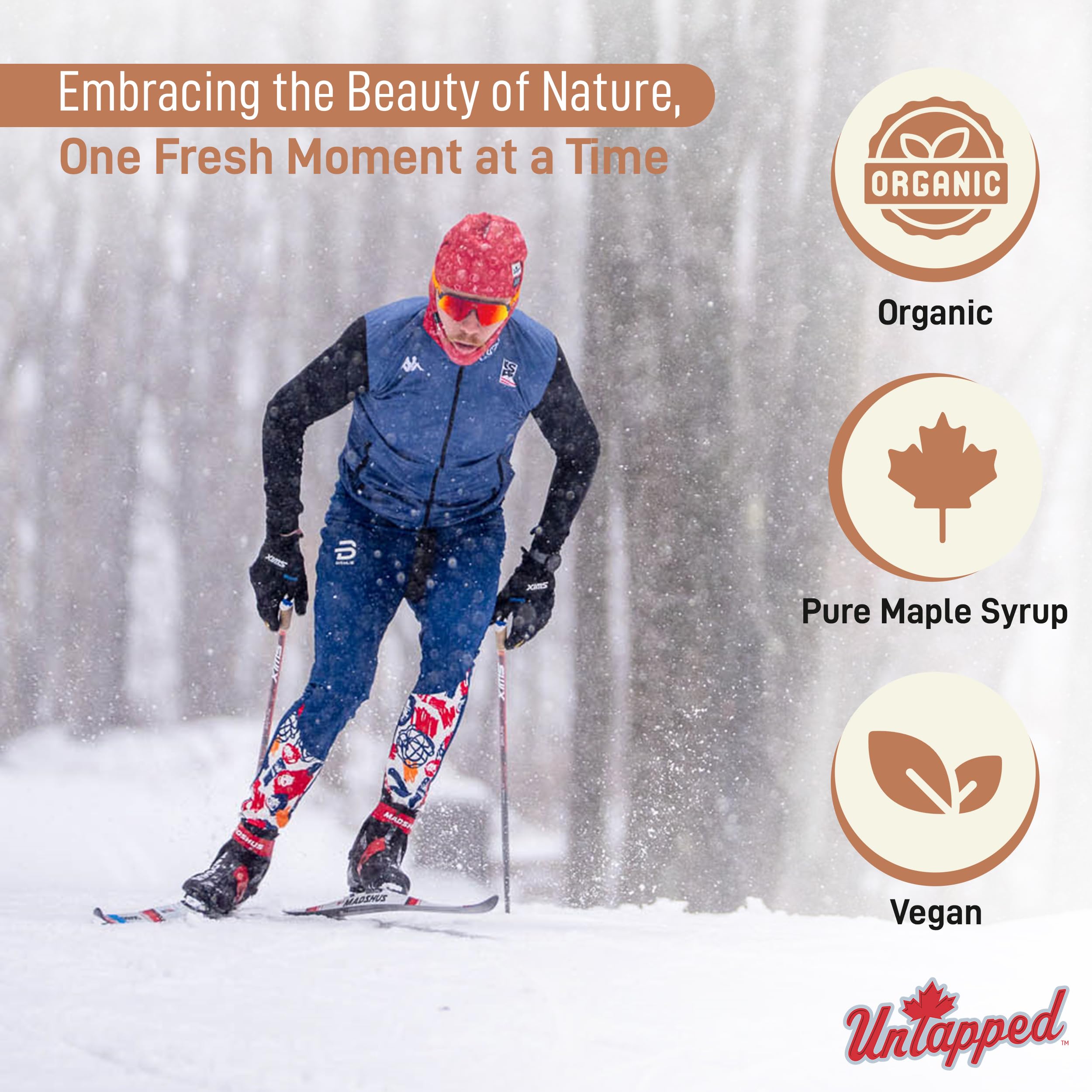 Organic Cocoa Waffles 1.1oz (16-Pack) - Vegan Energy Snacks with Real Maple Syrup for Cycling, Running & Hiking | Gluten-Free Athletic Performance Food | Post-Workout Recovery & On-The-Go Nutrition