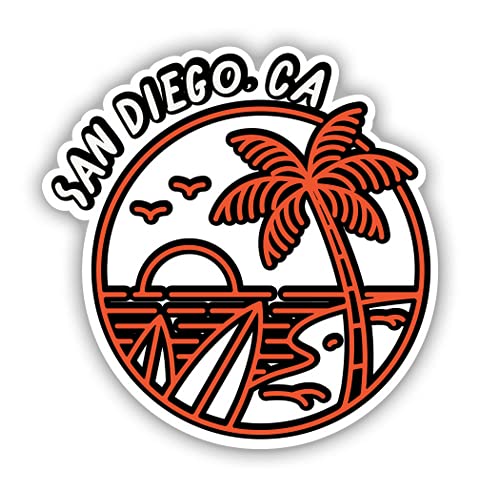 Squiddy San Diego Vinyl Sticker Decal - 3 Inch Waterproof Decals for Phone, Laptop, Water Bottle, Skateboard & Car - Perfect for DIY Decor, Gifts and Personalization