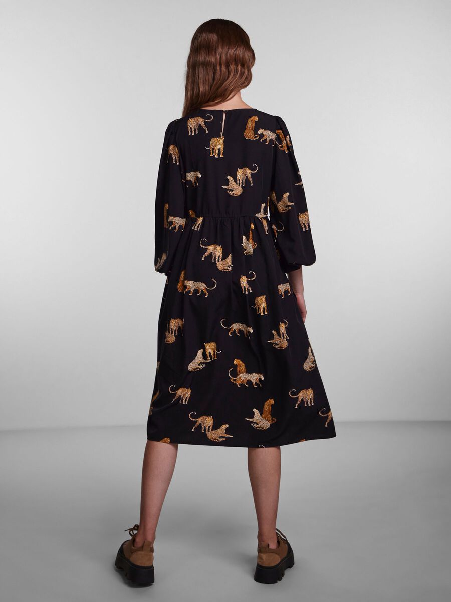 Comia Women's Midi Dress - Elegant Black Flowy Summer Dress for Casual Wear, Office & Party | Plus Size Options Available