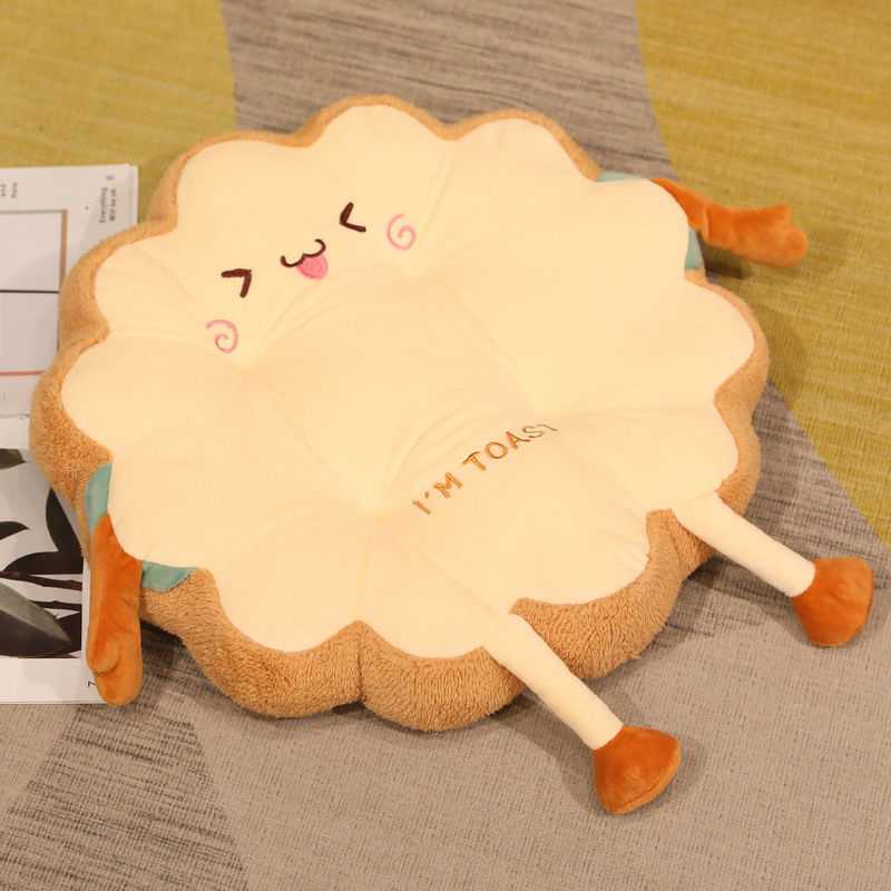 Simulated Bread Toast Chair Cushion - Soft Memory Foam Seat Pillow for Home & Office - Comfortable Food-Shaped Cushion for Sofa, Car, Gaming Chair