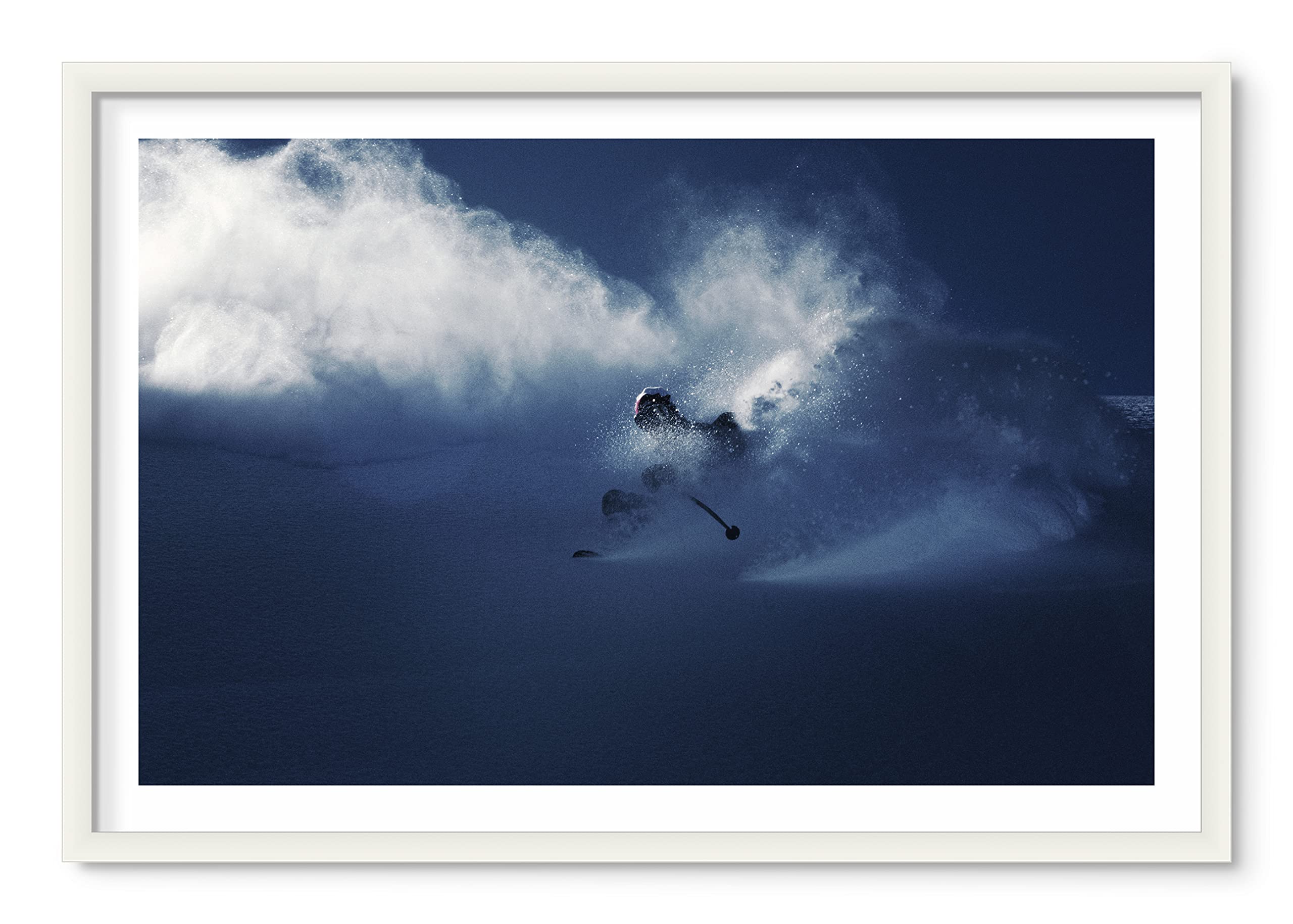 Jeff Diener Mount Baker Ski Resort Wall Art - 24x36 Framed Ski Photography Print on Archival Matte Paper | Winter Sports Decor, Powder Snow Action Shot | Perfect for Ski Lodge, Cabin, or Mountain Home Decor