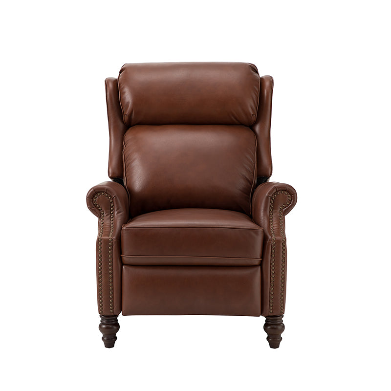 Lucina Genuine Leather Manual Recliner Chair - Handcrafted Premium Leather Living Room Furniture for Relaxation & Comfort - Perfect for Home Theater, Reading Nook, and Office Lounge