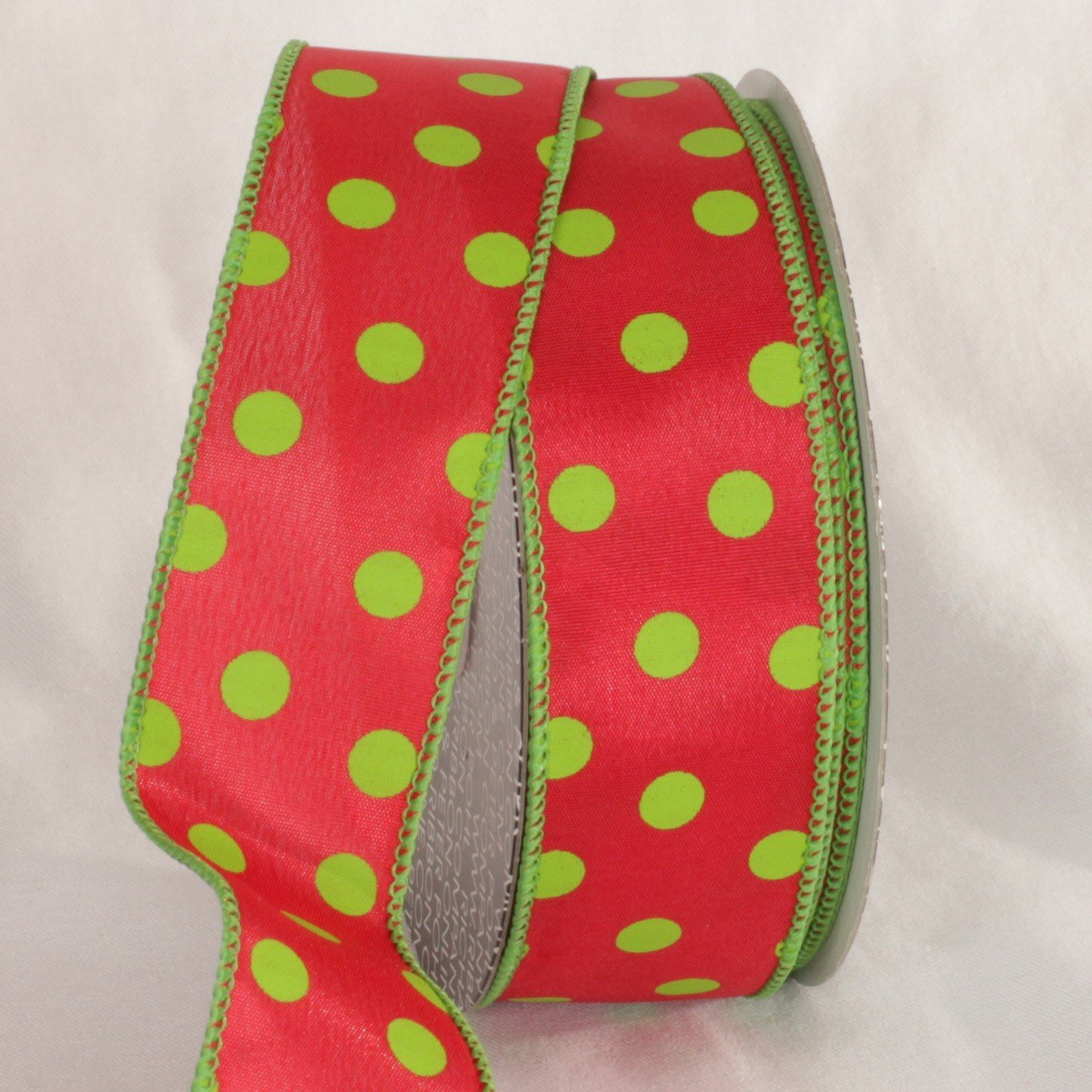 Classic Red and Green Polka-Dot Wired Craft Ribbon 1.5 Inch x 40 Yards - Perfect for Gift Wrapping, Holiday Decorations, DIY Crafts, and Scrapbooking Projects