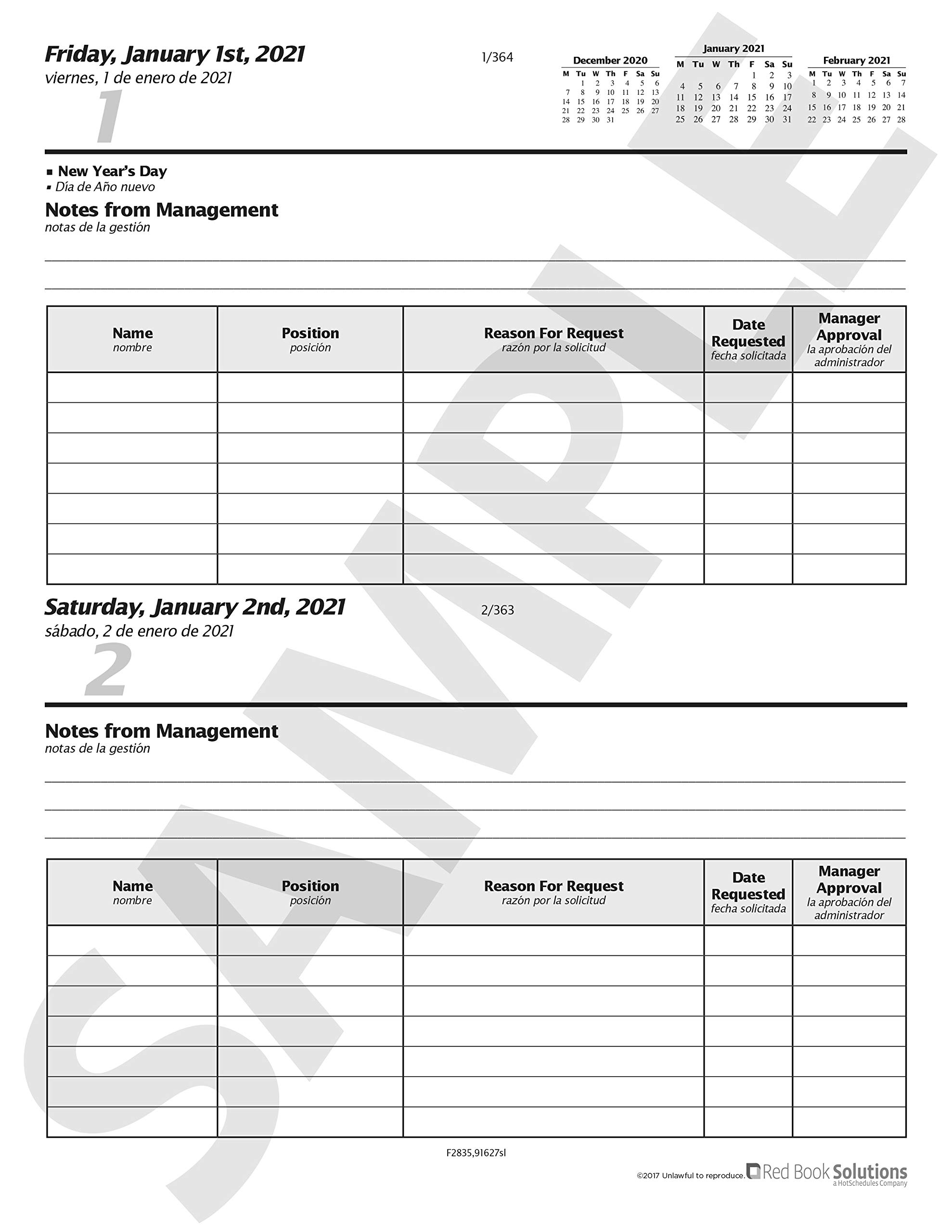 Professional Time Off Request Log Book - 8.5x11 Semi-Annual Planner with 118 Pages & 8 Daily Lines (July 2025-December 2025) - Perfect for Workplace Leave Tracking & Employee Vacation Scheduling