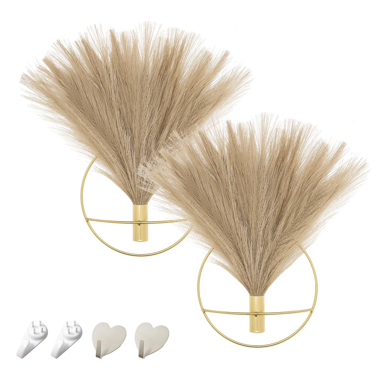 Boho Wall Decor 2 Pack Gold - Metal Wall Art for Living Room & Bedroom