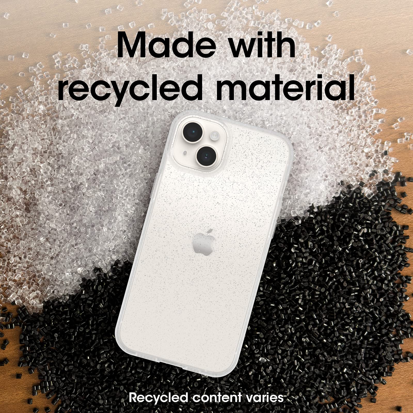 OtterBox iPhone 14 Plus Prefix Series Case - STARDUST (Clear/Glitter) | Slim Protective Cover with Raised Edges for Camera & Screen Protection | Wireless Charging Compatible | Perfect for Everyday Use, Travel & Outdoor Activities
