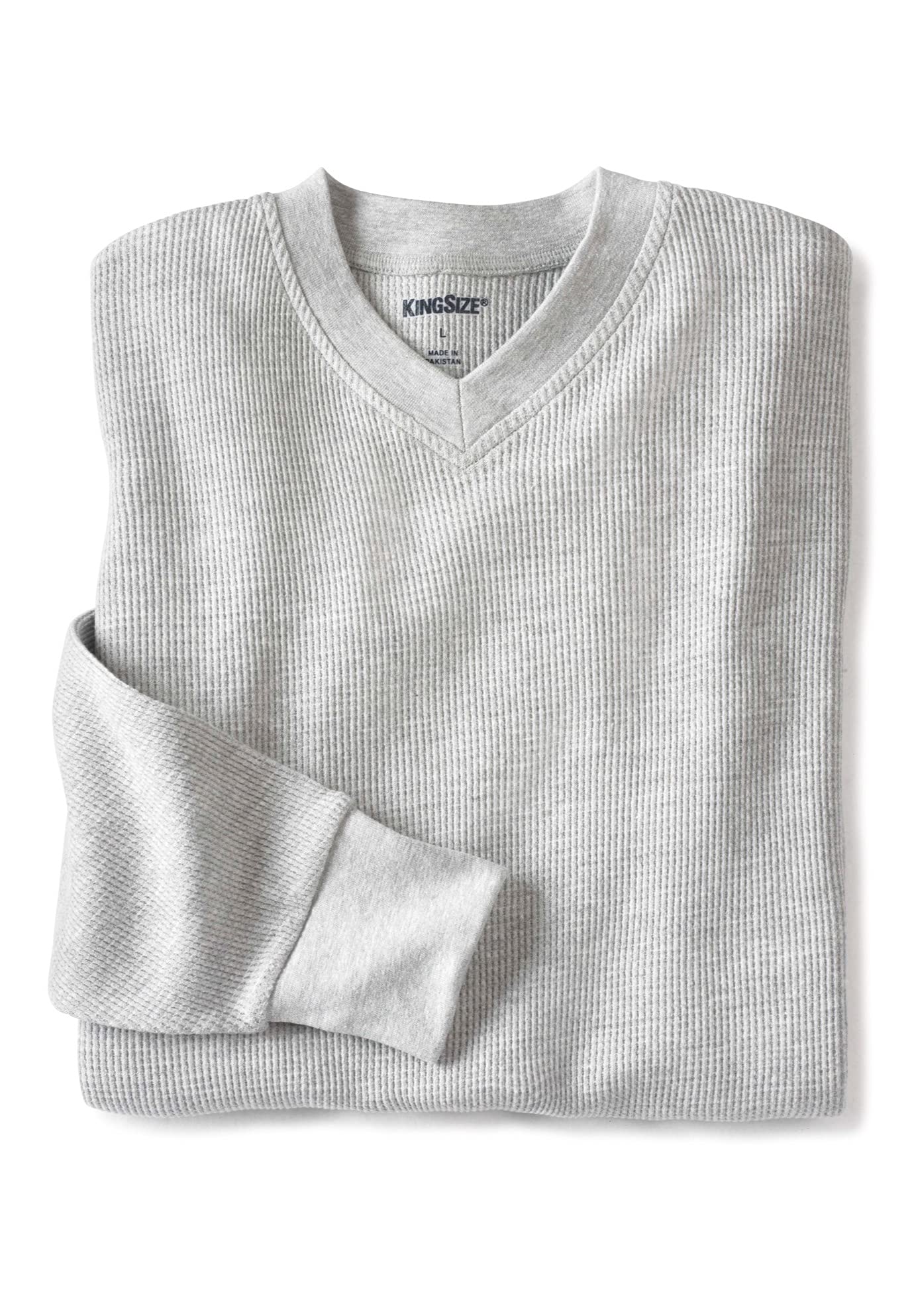 KingSize Men's Big & Tall Heavyweight Thermal Waffle Underwear V-Neck Tee - Warm Long Underwear Top for Cold Weather, Winter Sports & Outdoor Activities
