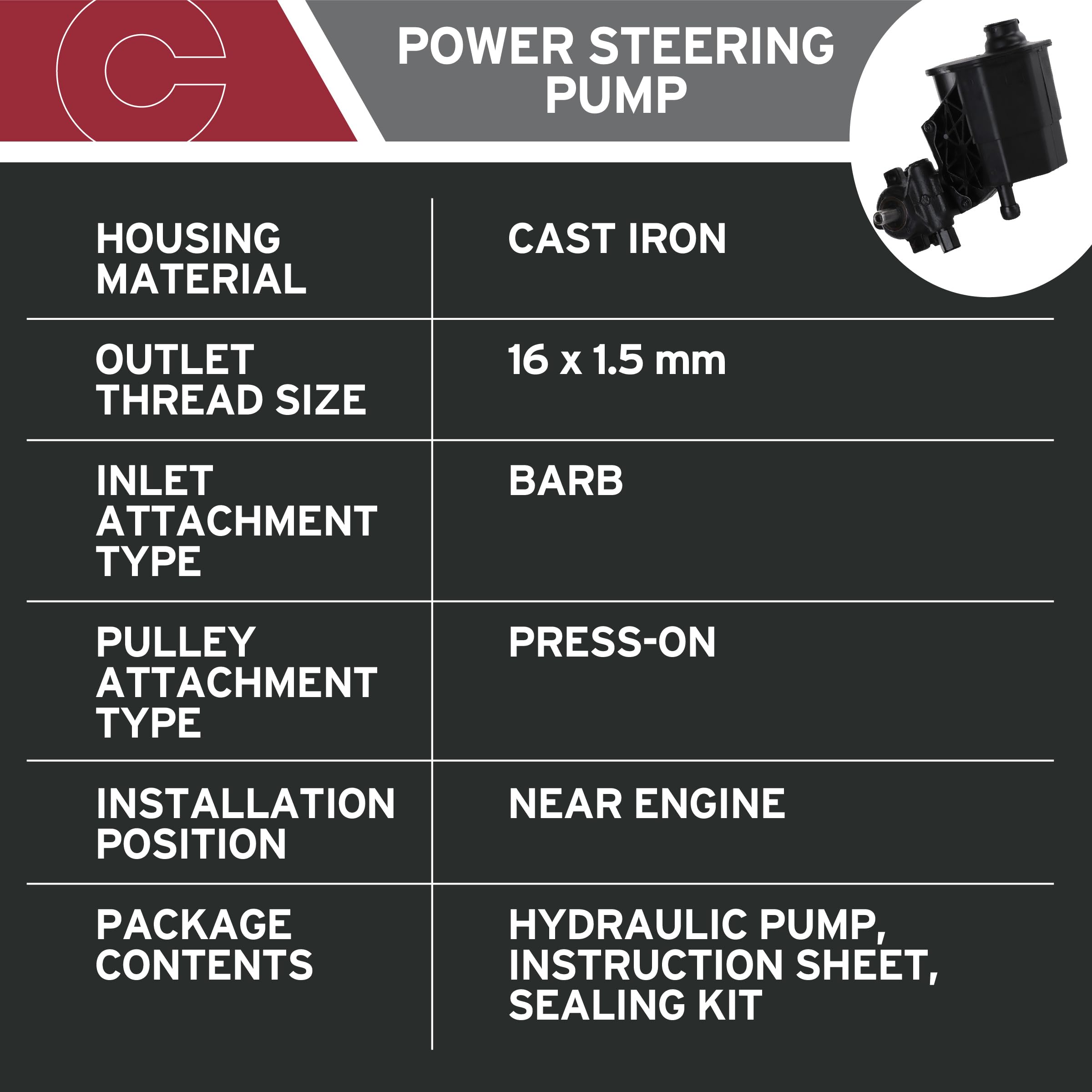 Cardone 96-7853 New Power Steering Pump - Replacement for Smooth Steering & Enhanced Control | Perfect for Daily Commutes, Off-Roading & Heavy-Duty Vehicles