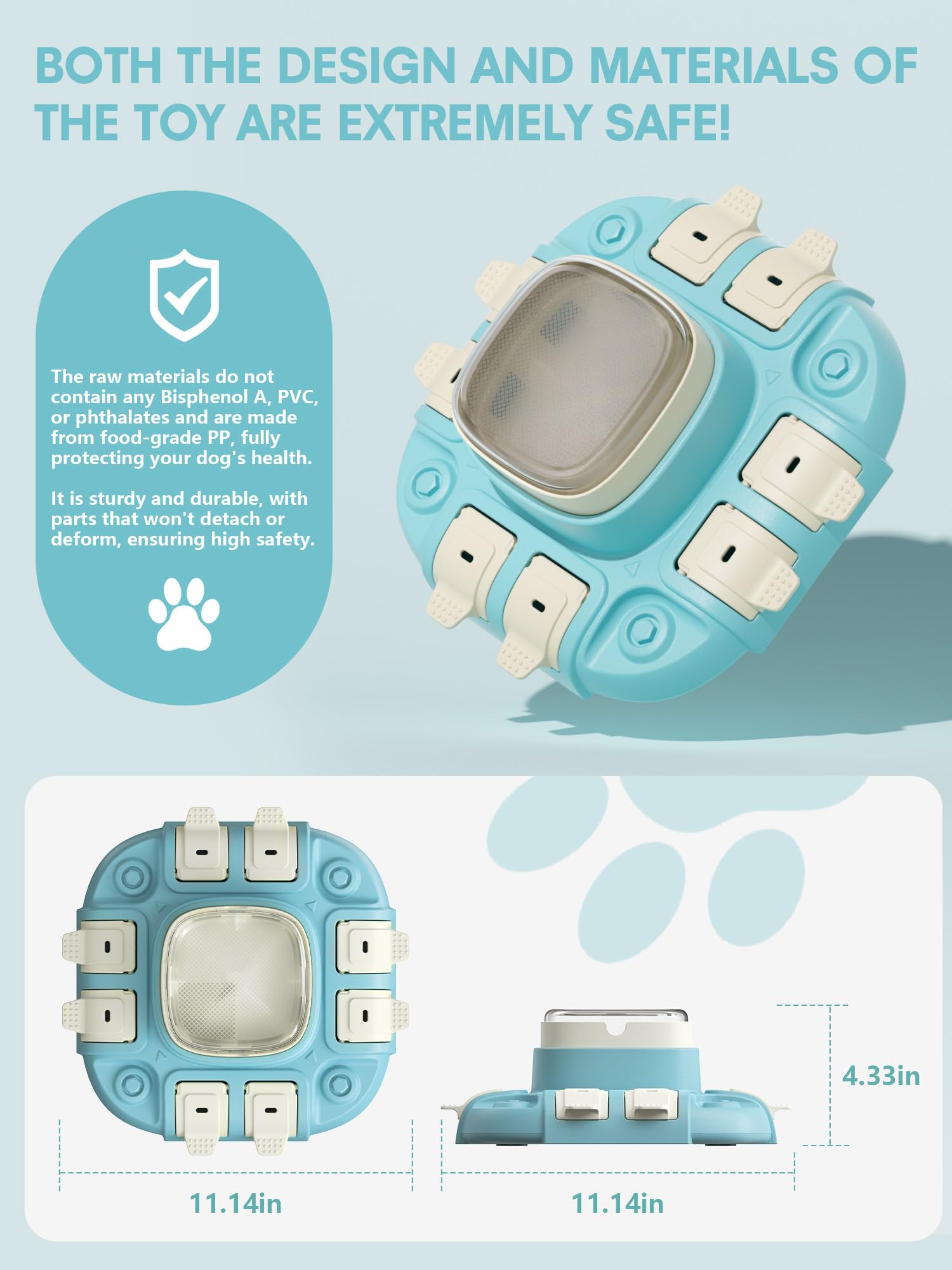 Interactive Dog Puzzle Toys - 2 Difficulty Levels for IQ Training & Brain Stimulation | Slow Feeder Treat Dispenser for Puppies, Adult Dogs & Cats | Perfect for Boredom Relief & Mental Enrichment at Home or Travel