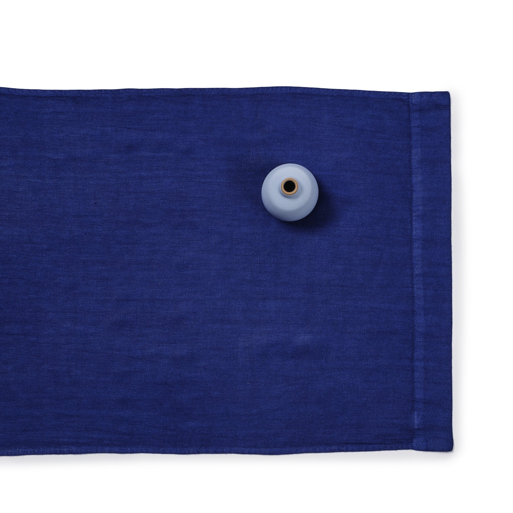 Lyons Blue Linen Table Runner - Elegant & Durable Fabric for Dining Room Decor, Wedding, and Holiday Table Settings