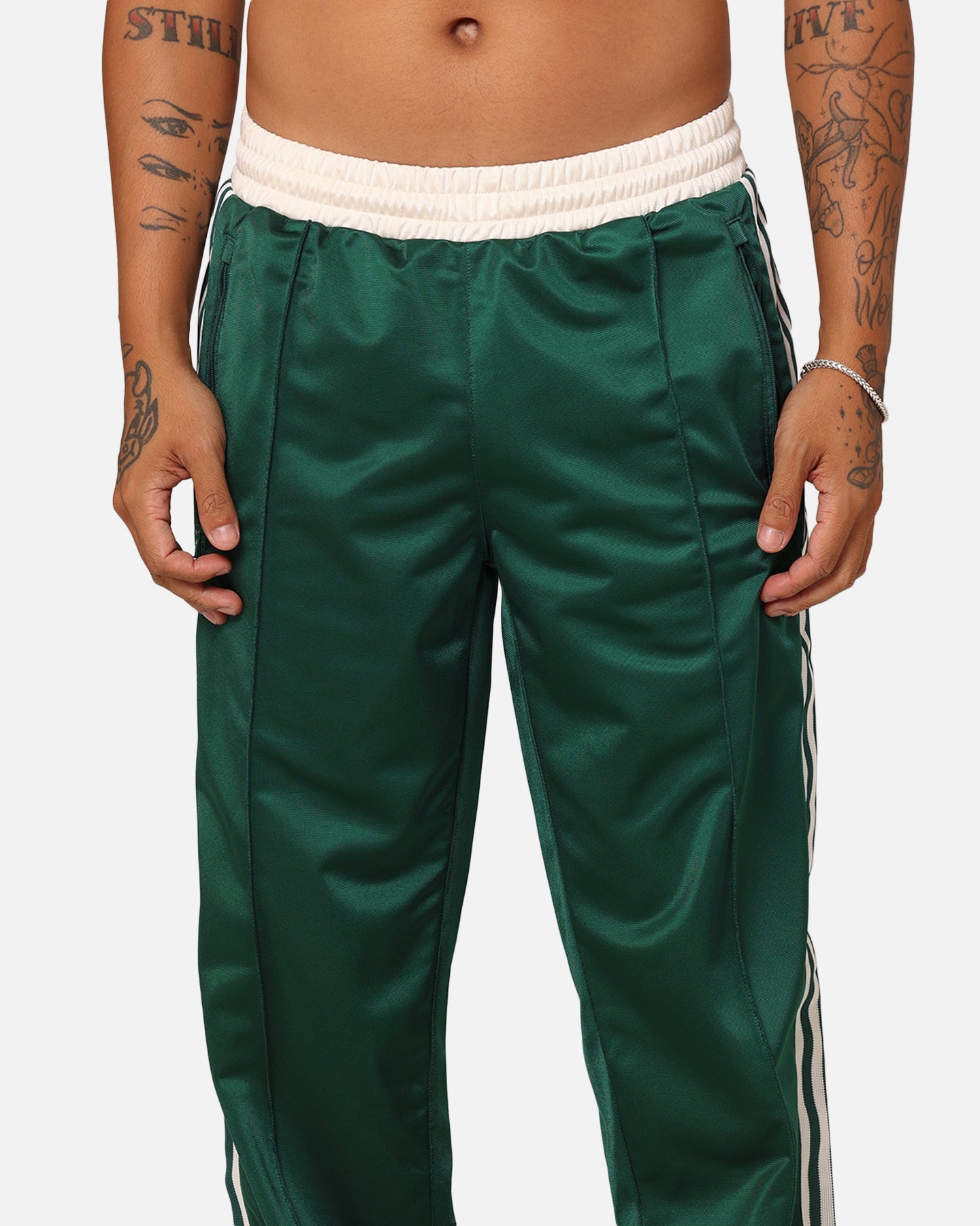 Adidas Archive Track Pants for Men - Green Athletic Joggers with Comfort Fit & Side Pockets - Perfect for Running, Gym Workouts & Casual Streetwear
