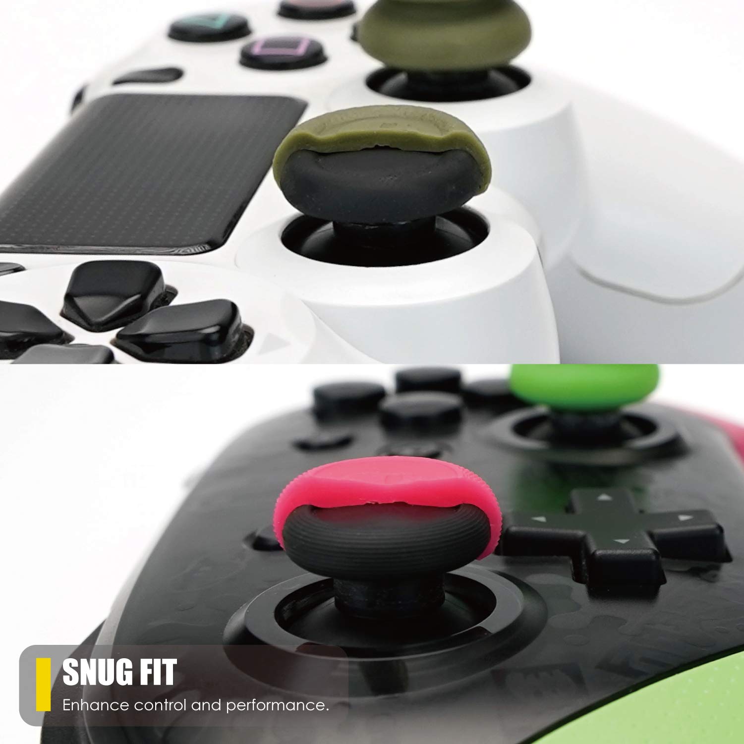 Skull & Co. Thumb Grip Set for Nintendo Switch Pro & PS5/PS4 Controllers - 3 Pairs (6pcs) - CQC & FPS Gaming Grips - Enhanced Grip for Precise Control - Perfect for Competitive Gaming & Long Play Sessions