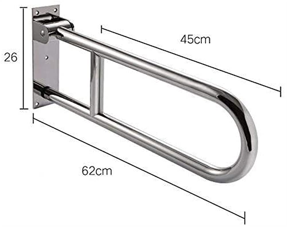 Foldable Safety Grab Bar - Adjustable Bathroom Support Rail for Toilet (24.5 Inches) - Non-Slip Shower Handle & Elderly Assist Device - Perfect for Seniors, Disabled & Post-Surgery Recovery