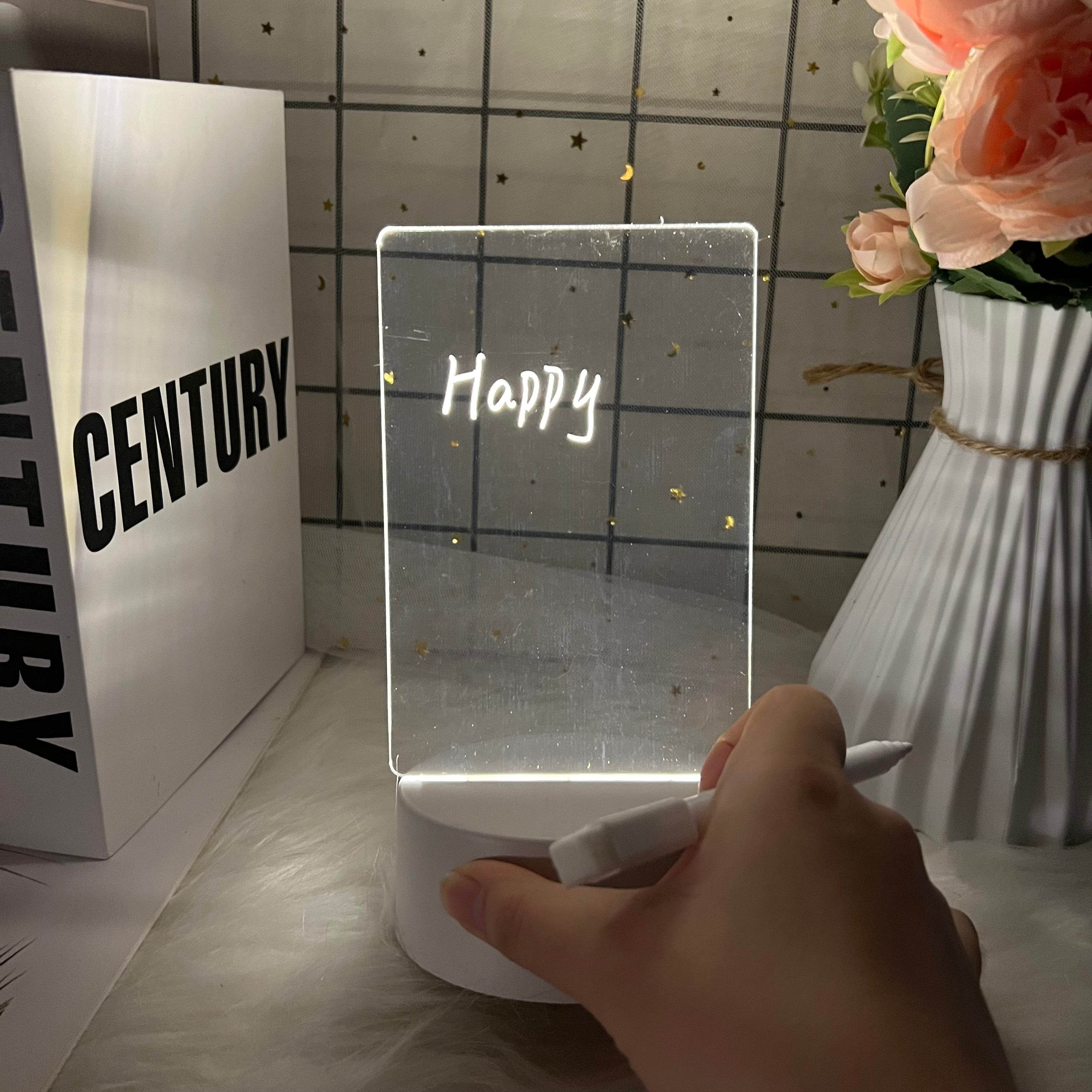 GlowWriter - Cute Kawaii LED Message Board Lamp for Bedroom, Desk & Nightstand - Customizable Light-Up Display for Notes, Quotes & Decor