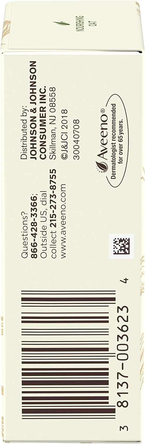 Aveeno Gentle Moisturizing Bar Soap-Free Facial Cleanser with Nourishing Oat for Dry Sensitive Skin - Fragrance Free, Dye Free - 3.5 oz - Perfect for Daily Face Wash & Travel Skincare Routine