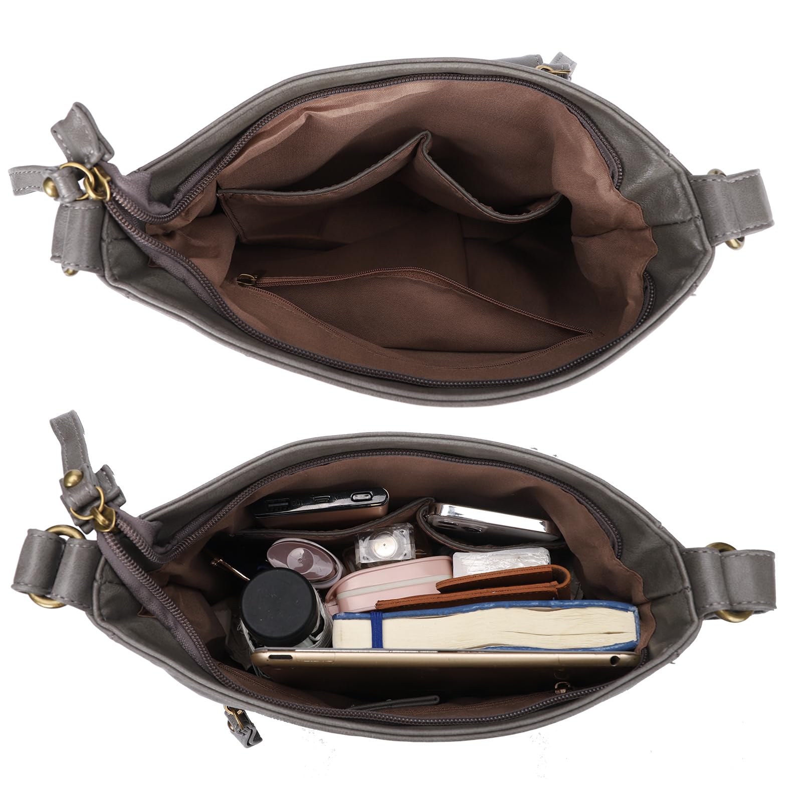 KL928 Women's Crossbody Bag with Multiple Pockets - Medium Size PU Leather Shoulder Purse for Daily Use, Travel & Shopping