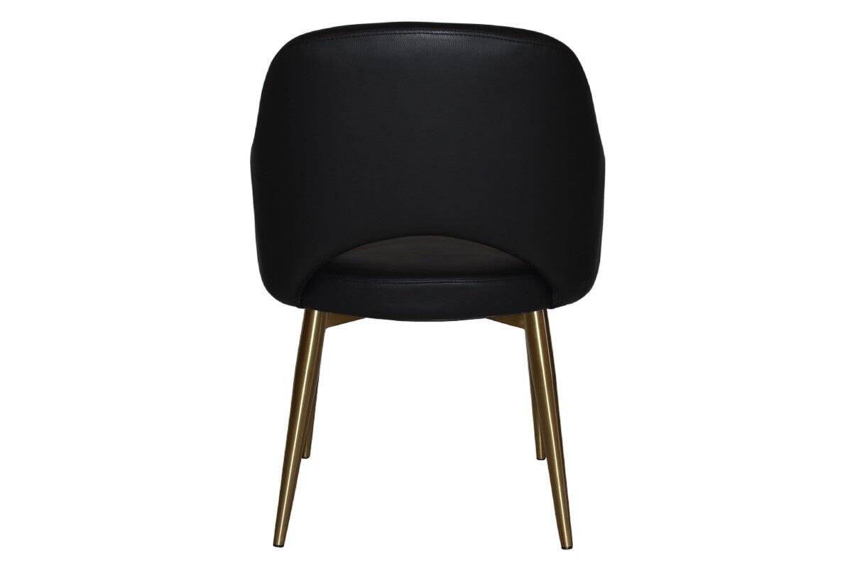 EZ Hospitality Cairo Indoor Armchair with Slim Brass Metal Base - 4 Leg Modern Dining Chair for Living Room, Bedroom, and Office Decor