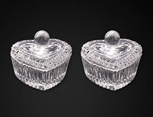MoreChioce 2PCS Transparent Nail Art Dappen Dish with Lid - Acrylic Liquid & Powder Mixing Cup for Nail Manicure - Perfect for Professional Salon & DIY Nail Art at Home